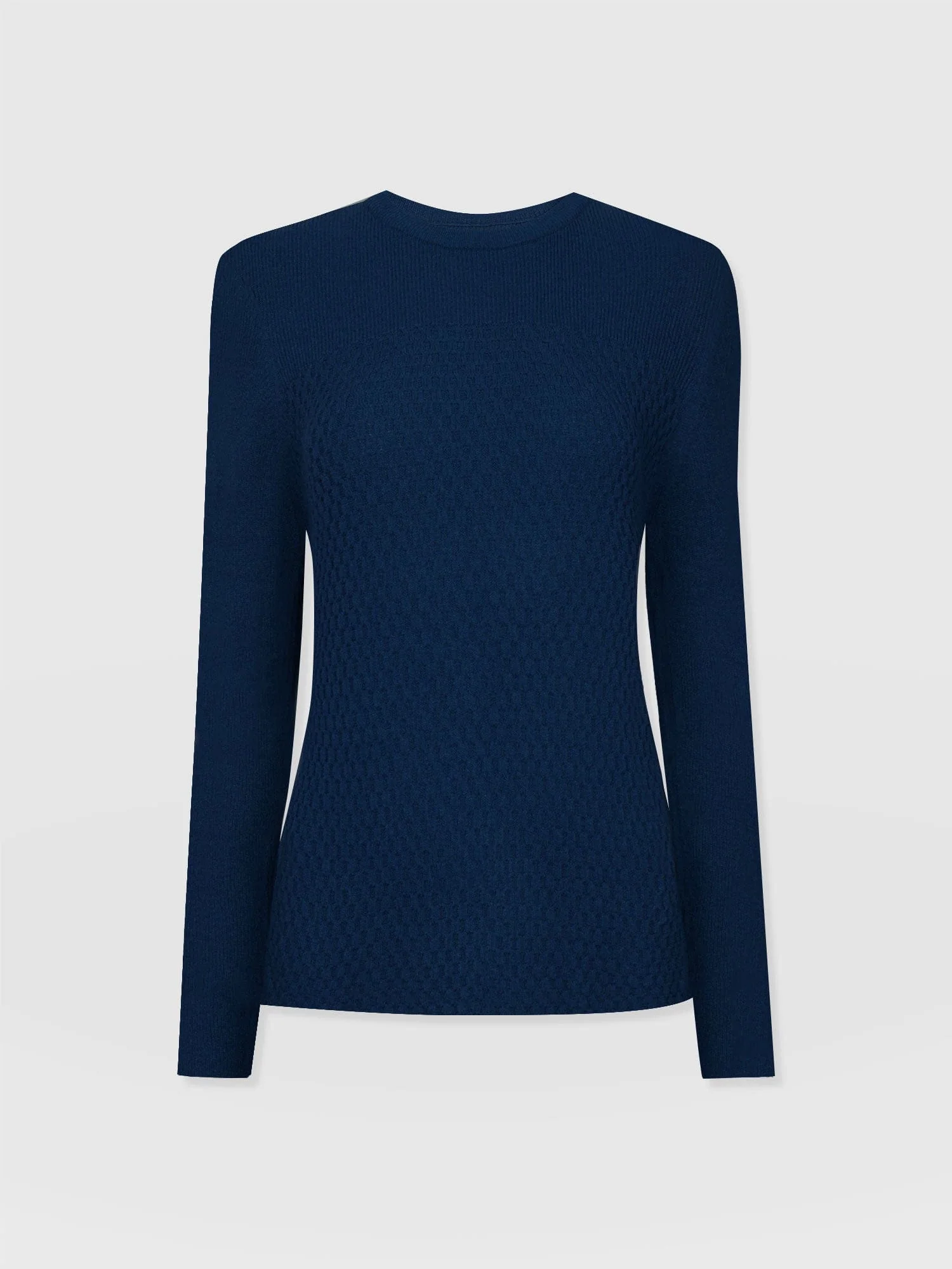 Honeycomb Rib Sweater - Navy