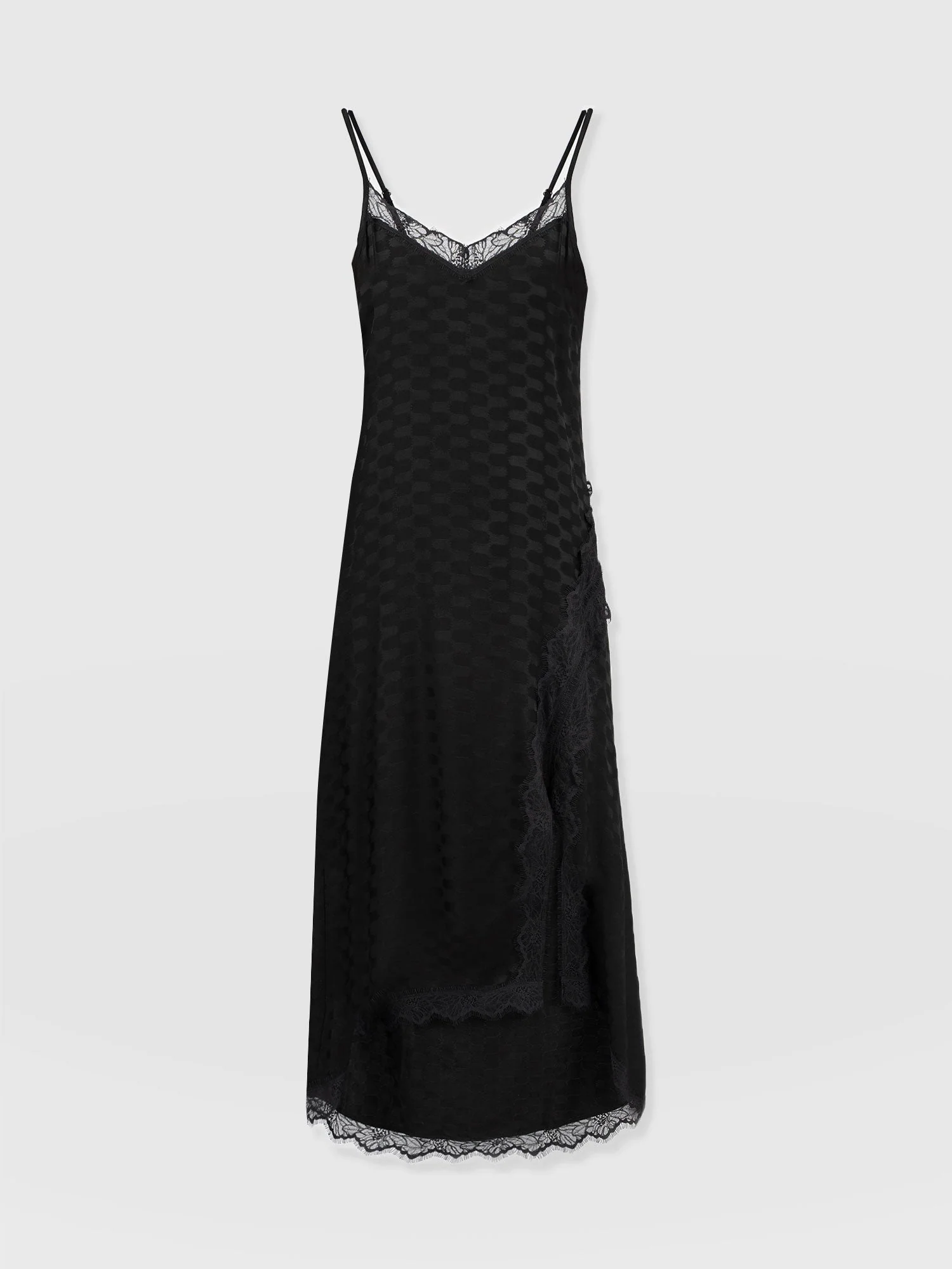Harper Lace Cami Dress - Black Jacquard