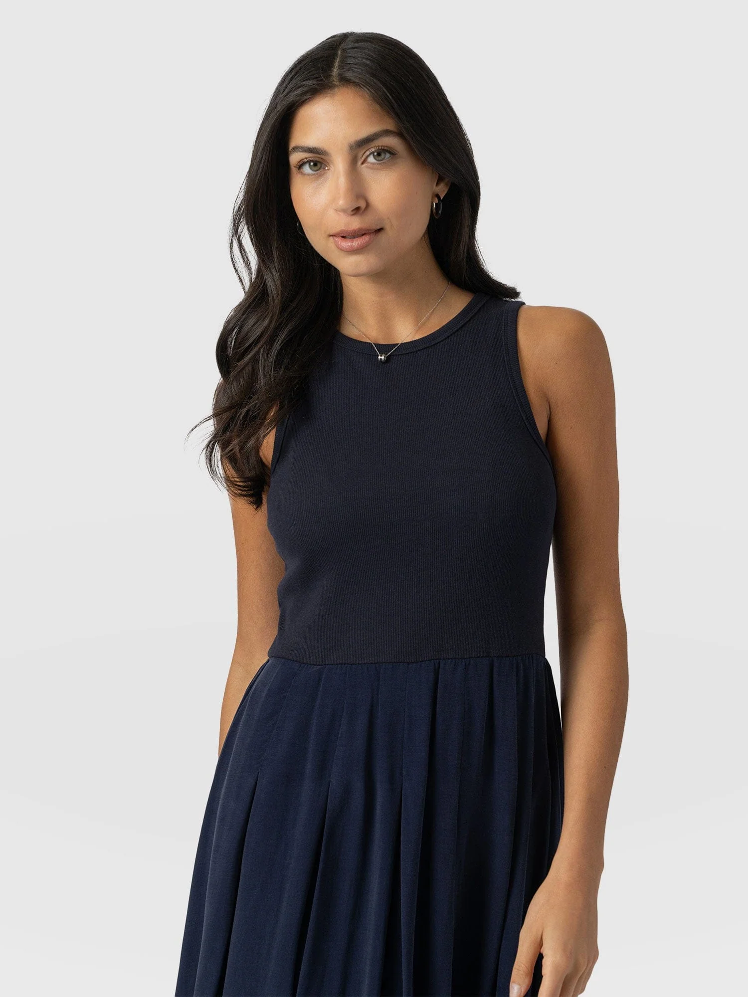 Renee Contrast Dress - Navy