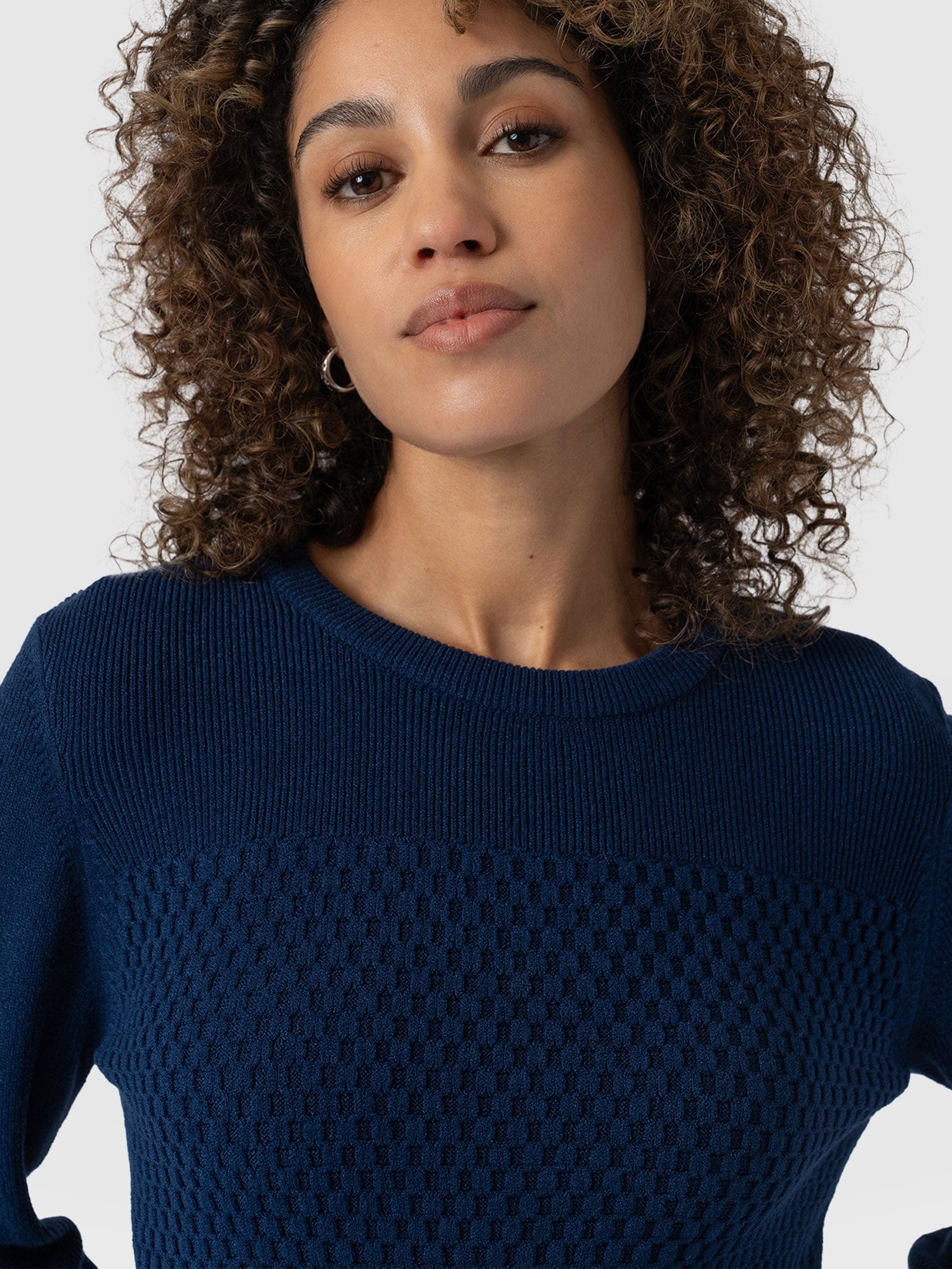 Honeycomb Rib Sweater - Navy