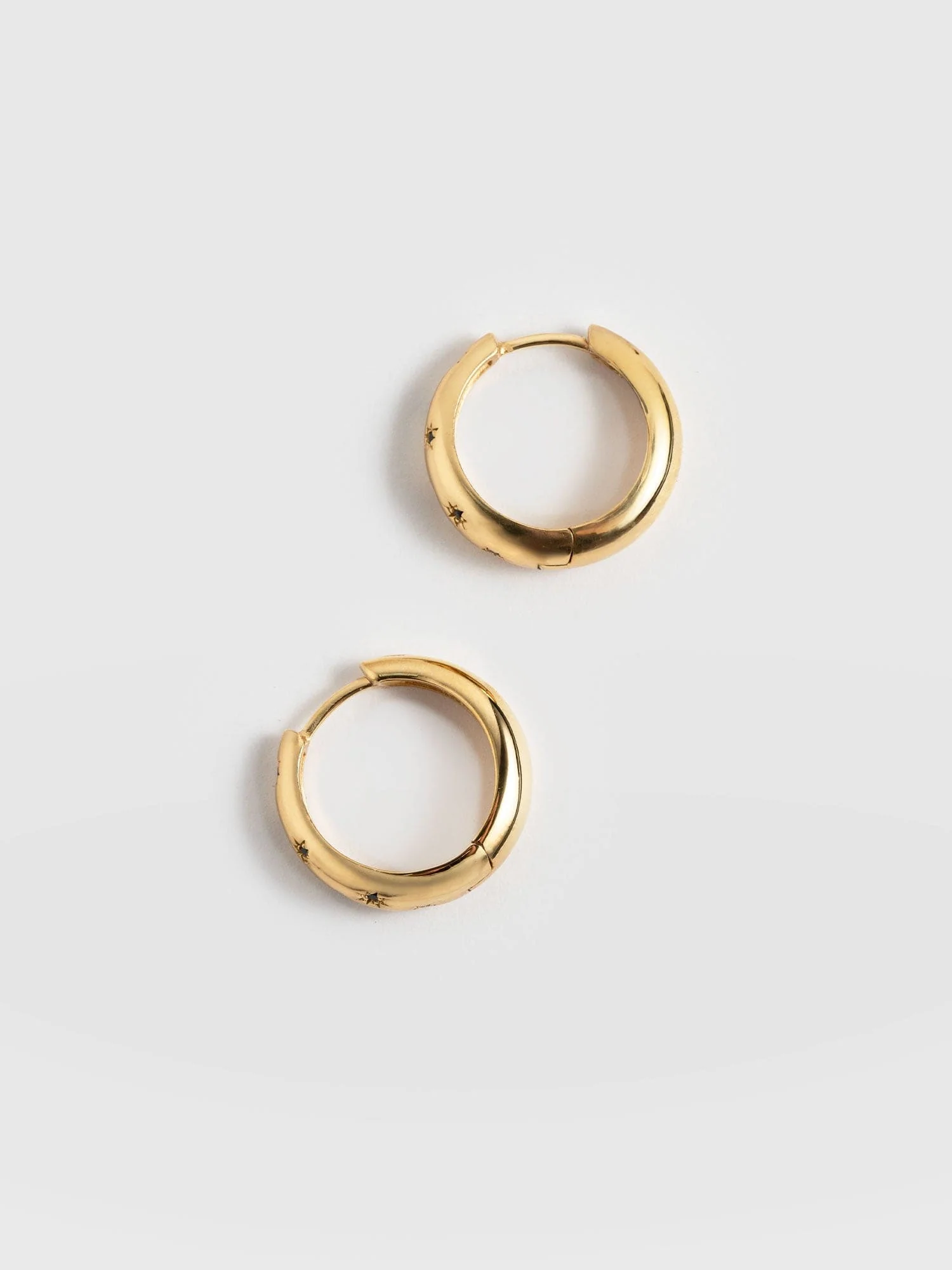Scatter Star Hoop Earrings - Gold/Black