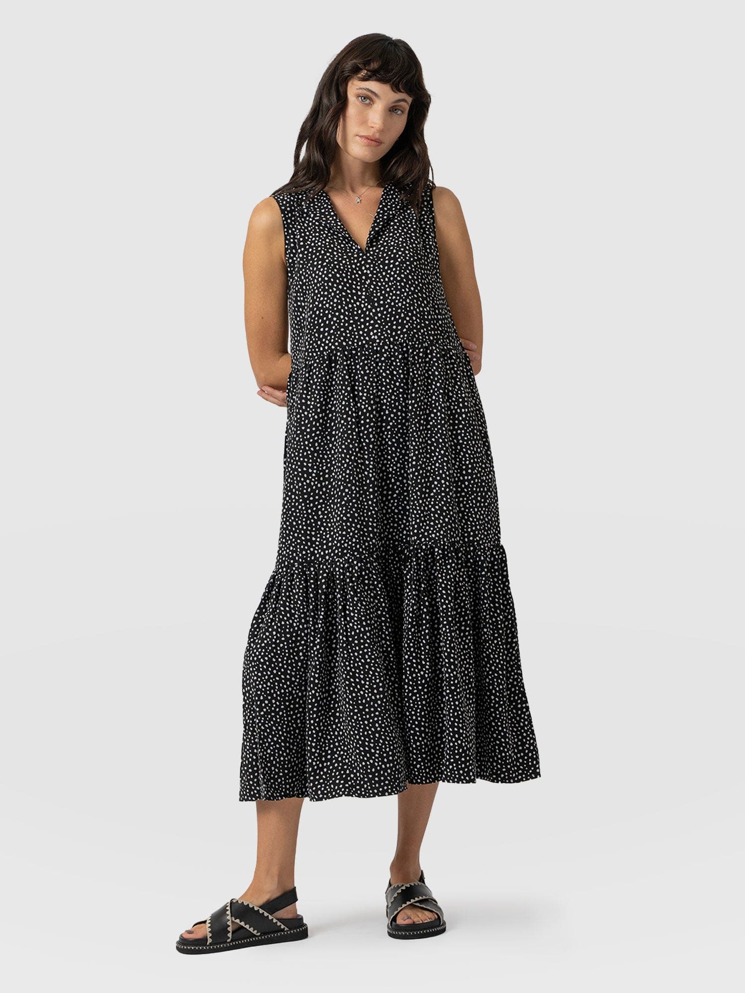 Greenwich Dress - Black Spot Tencel