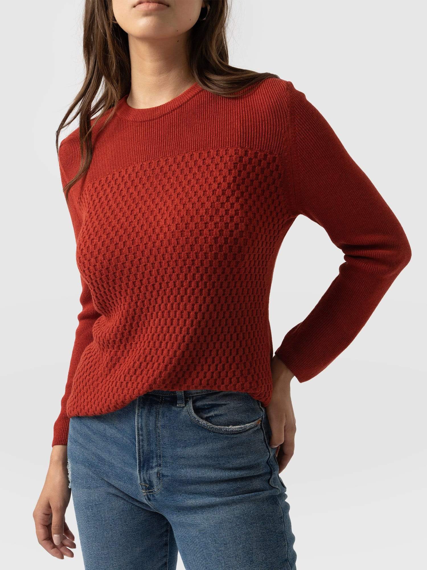 Honeycomb Rib Sweater - Amber