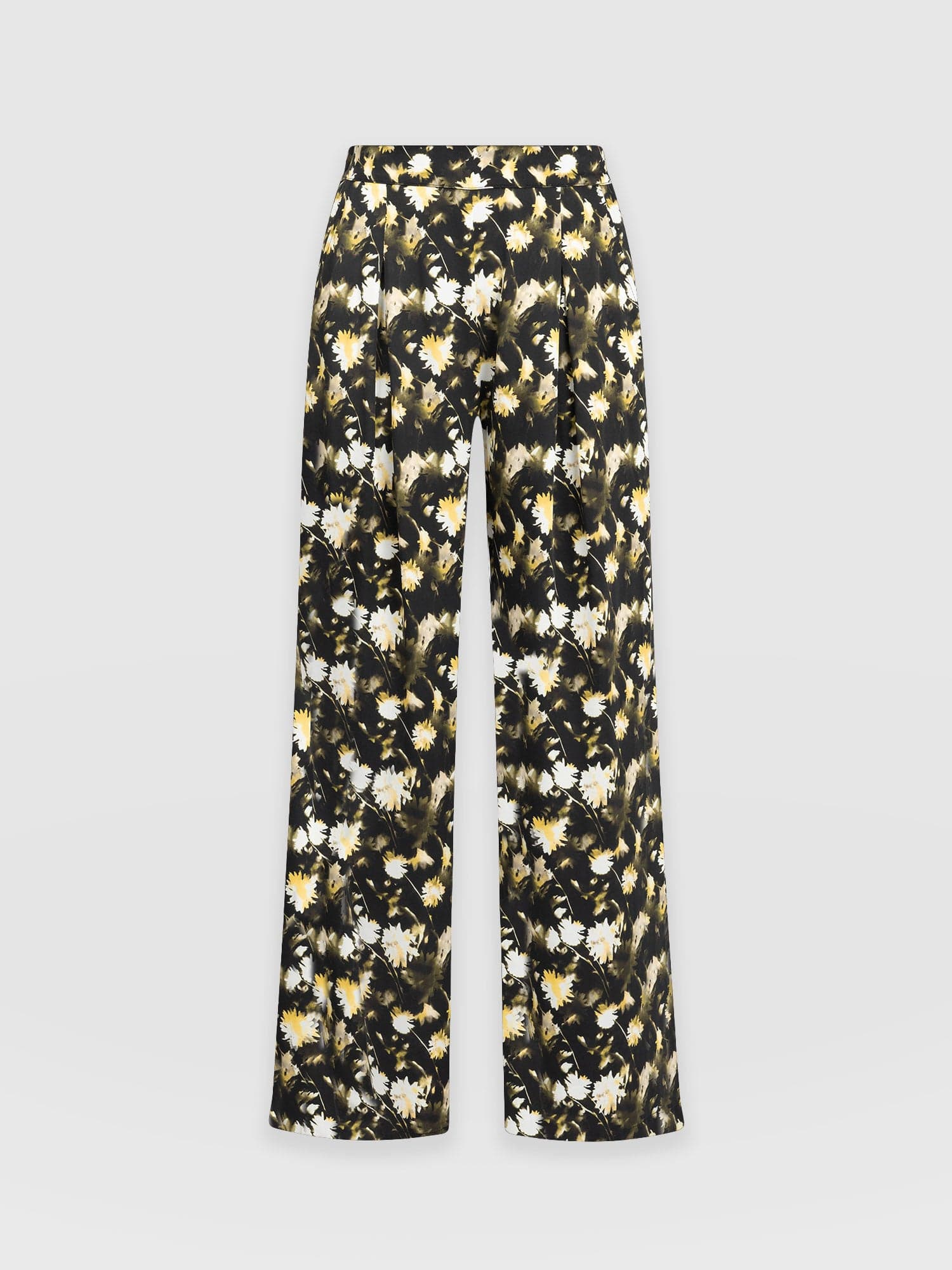 Rowan Wide Leg Pant - Black Daisy Floral