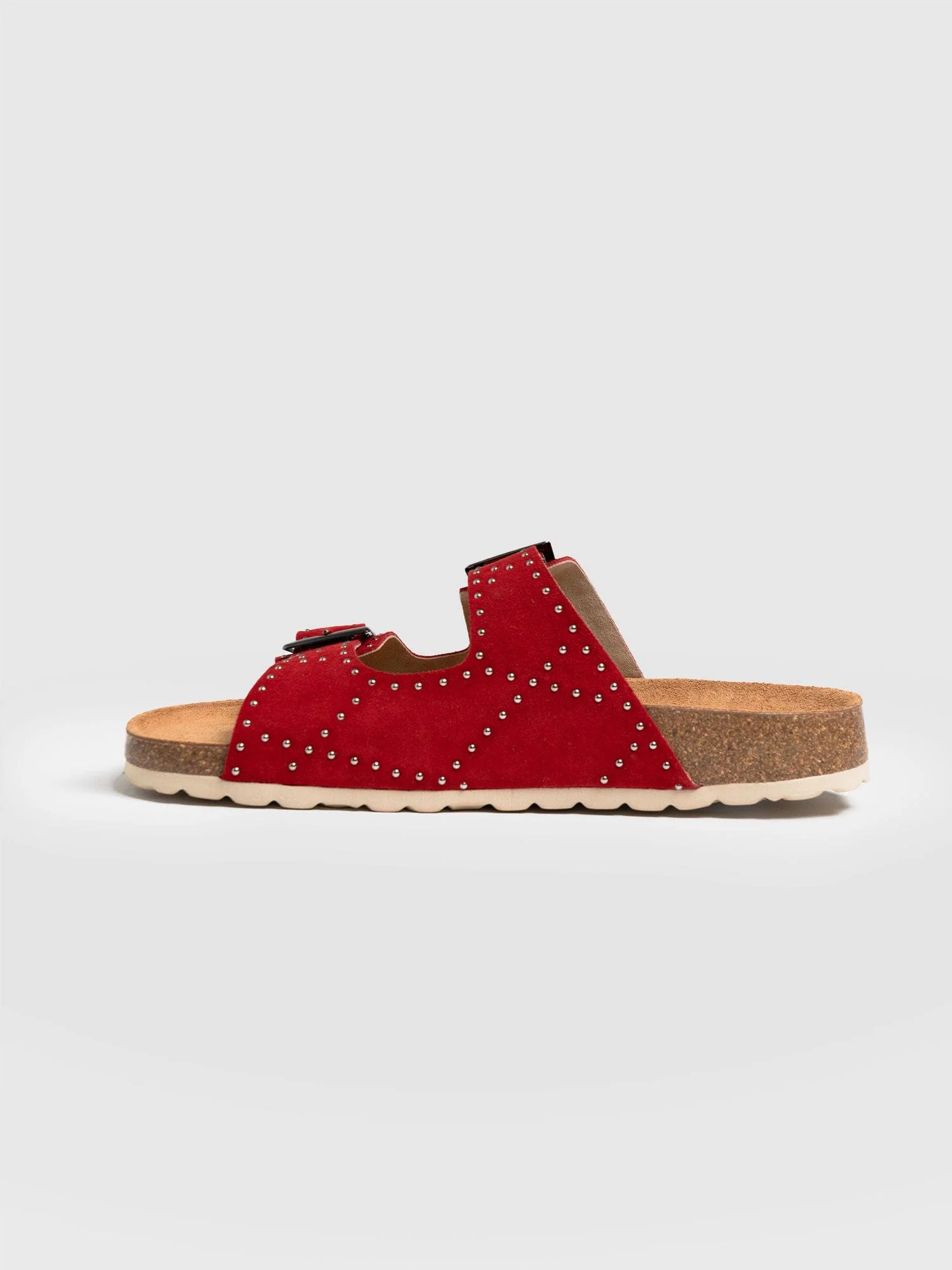 Studded Sutton Slides - Red