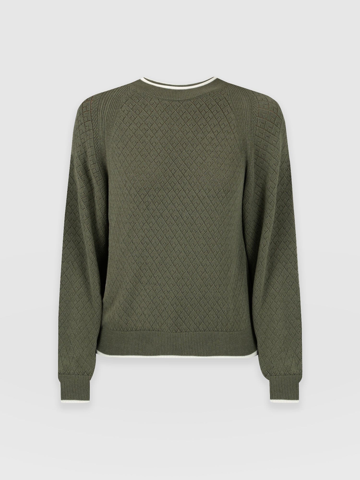 Diamond Knit Sweater - Khaki