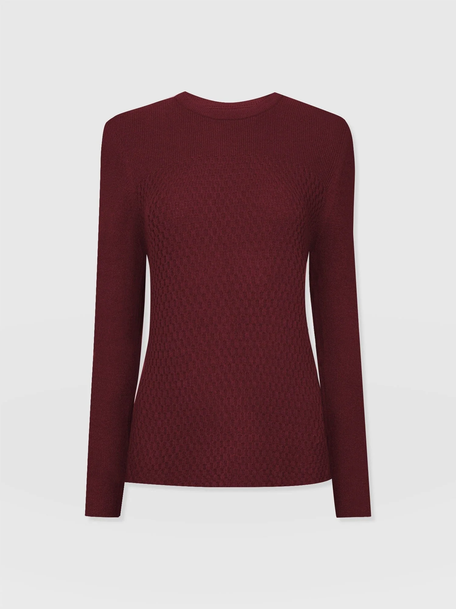 Honeycomb Rib Sweater - Burgundy