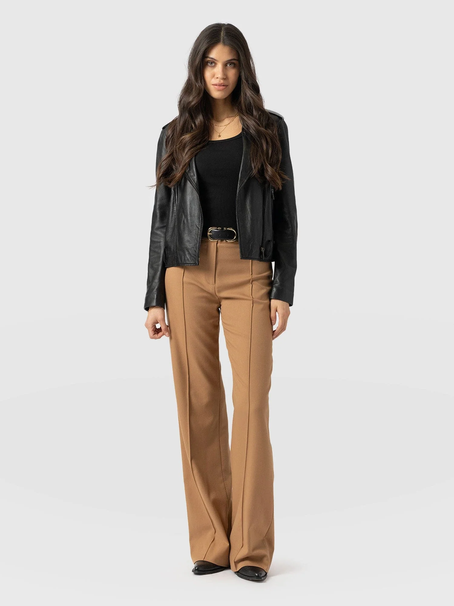 Cambridge Tailored Wide Leg Pant - Camel