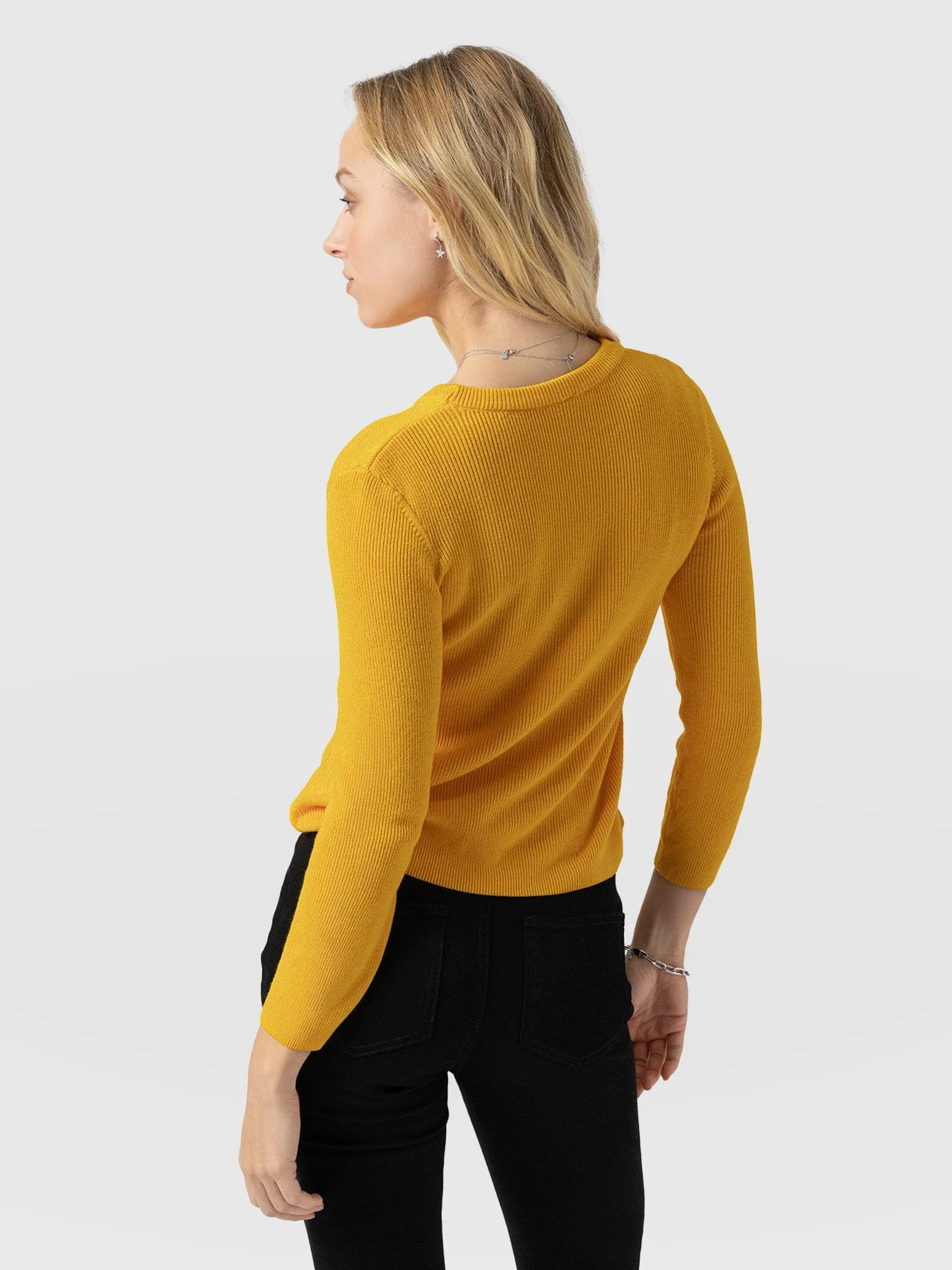 Honeycomb Rib Sweater - Yellow
