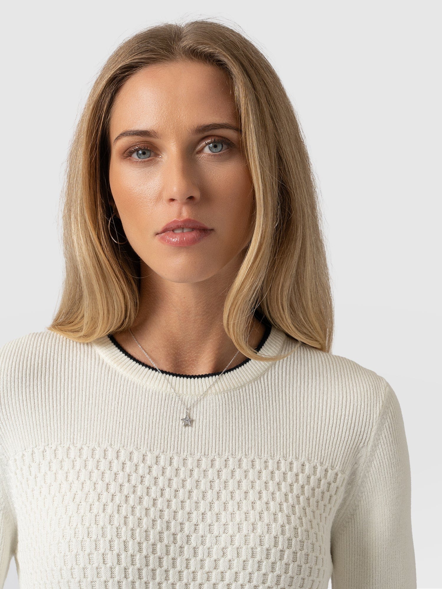 Honeycomb Rib Sweater - Cream