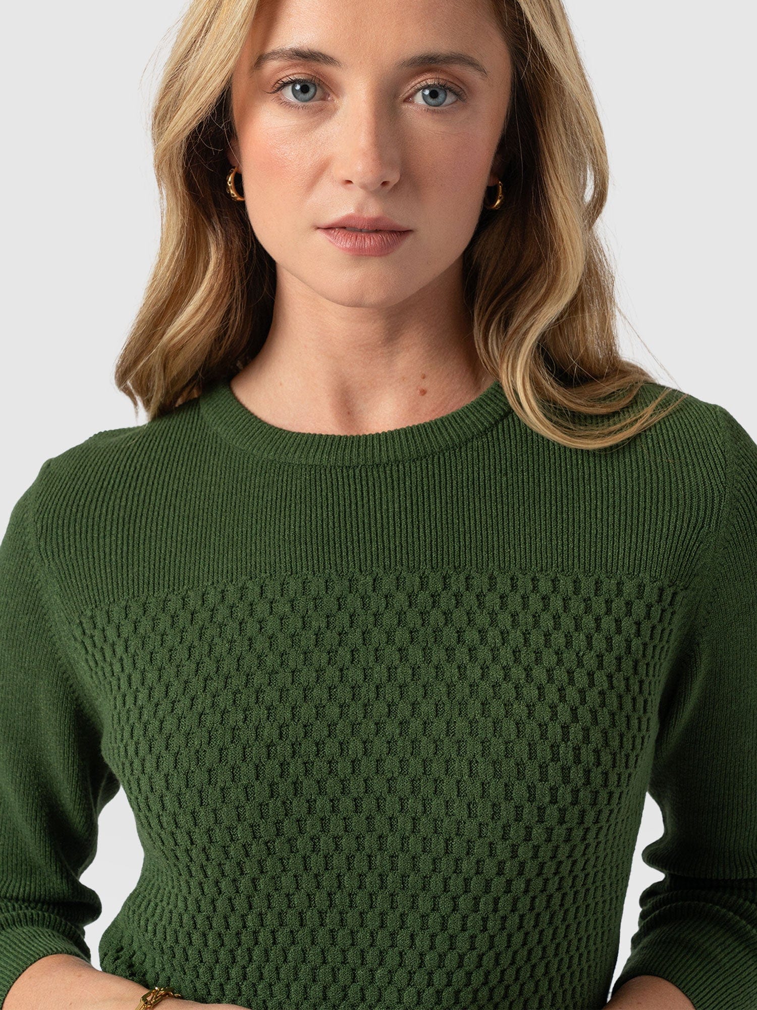 Honeycomb Rib Sweater - Green