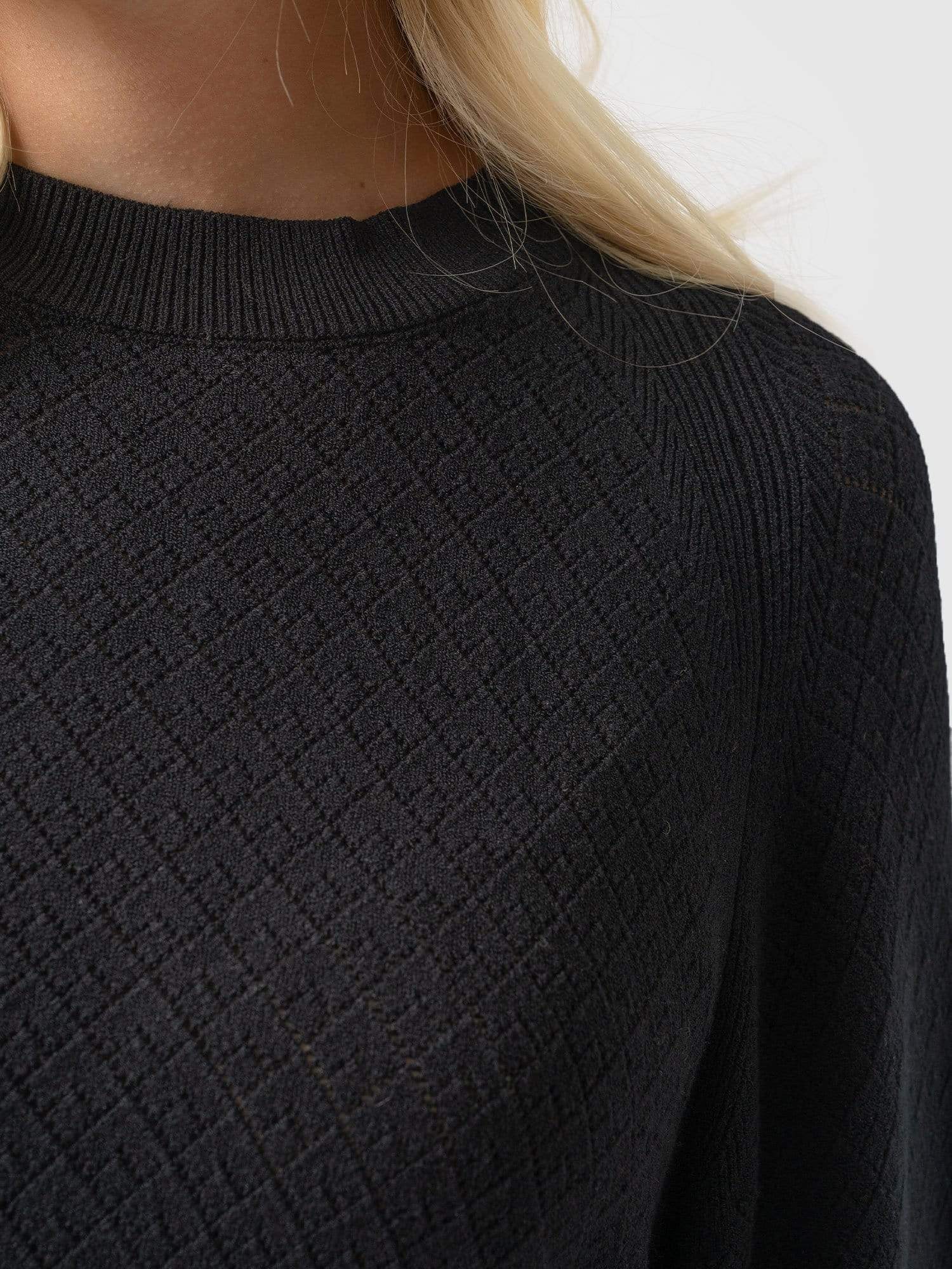 Diamond Knit Sweater - Black