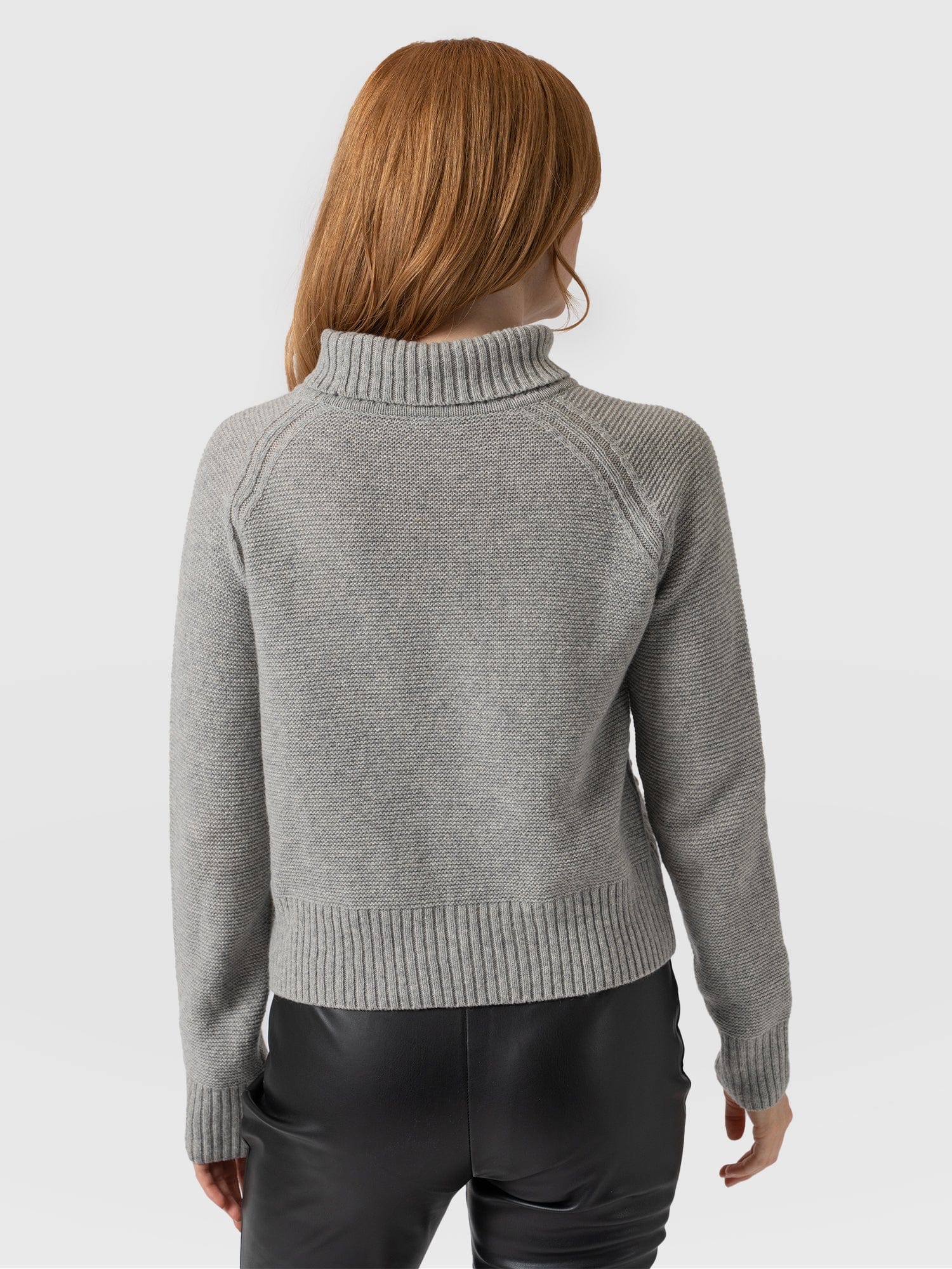 Glen Cable Knit Sweater - Grey Melange