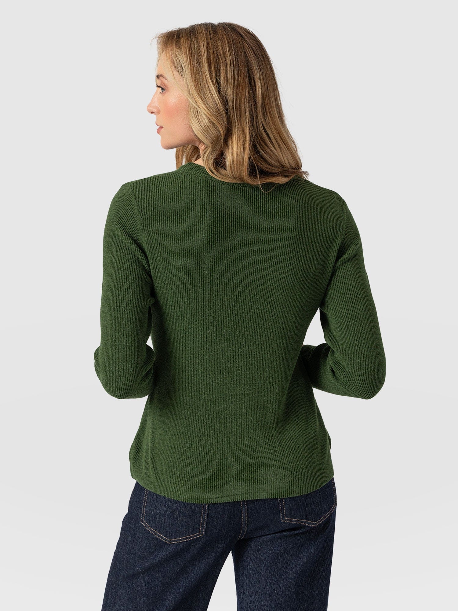 Honeycomb Rib Sweater - Green