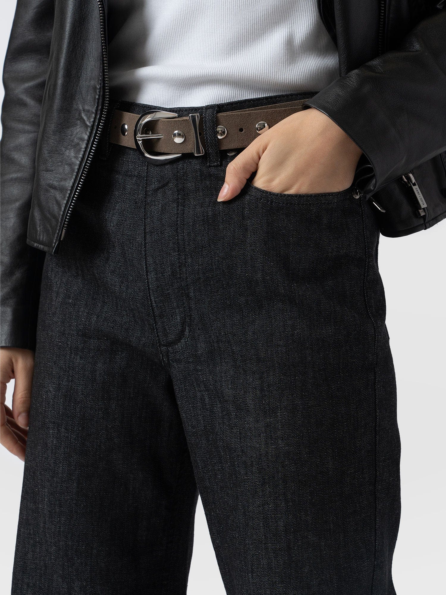 Wide Leg Jeans - Black Wash