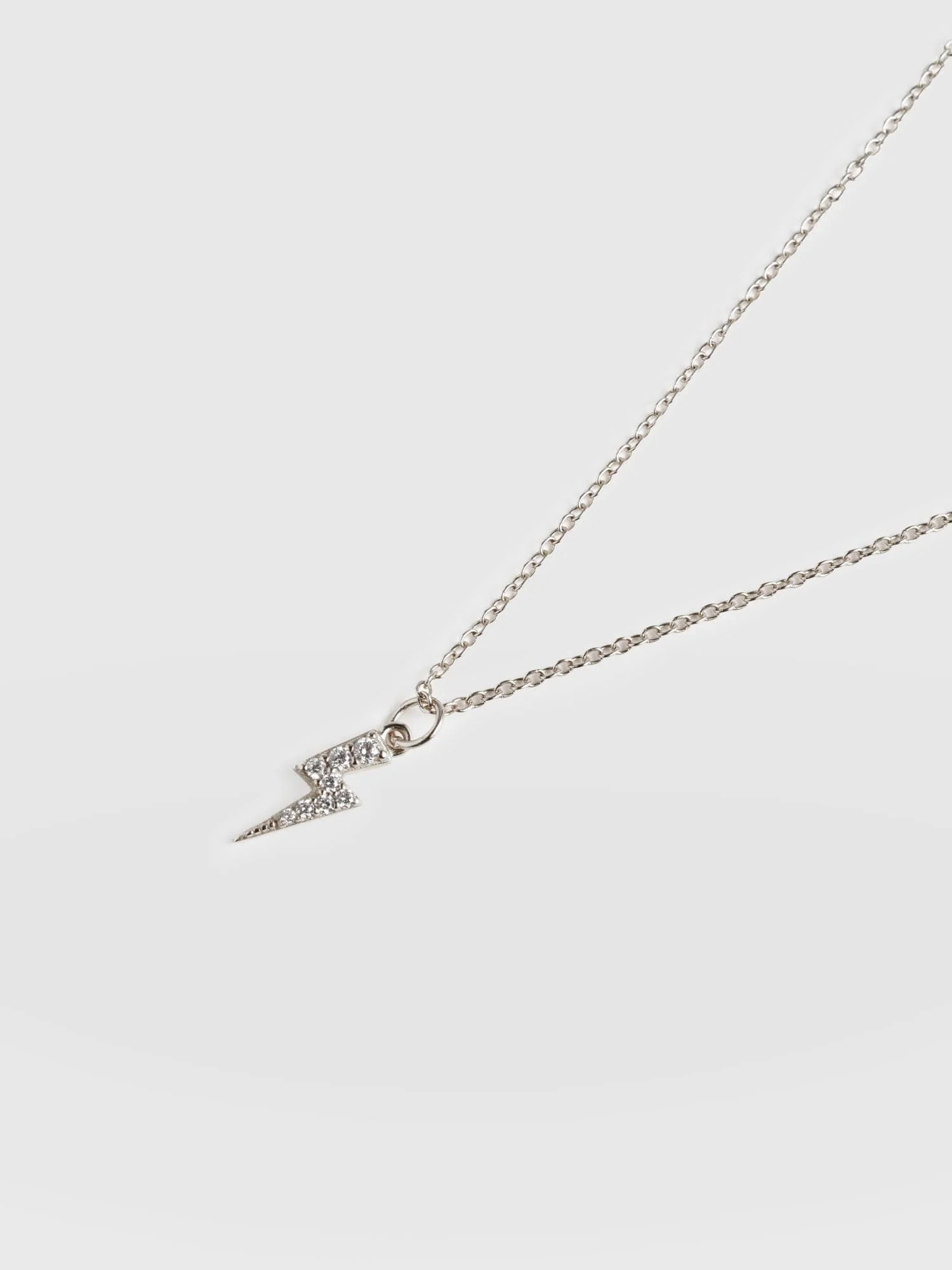 Astral Lightning Charm Necklace - Silver