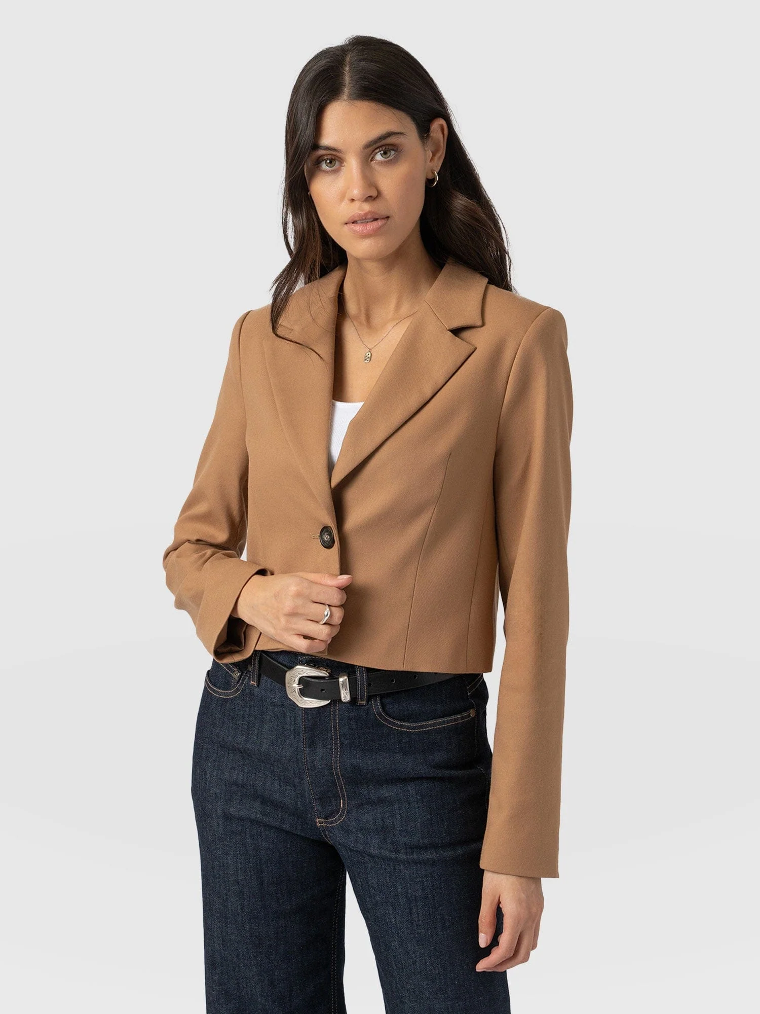 Astrid Crop Blazer - Camel