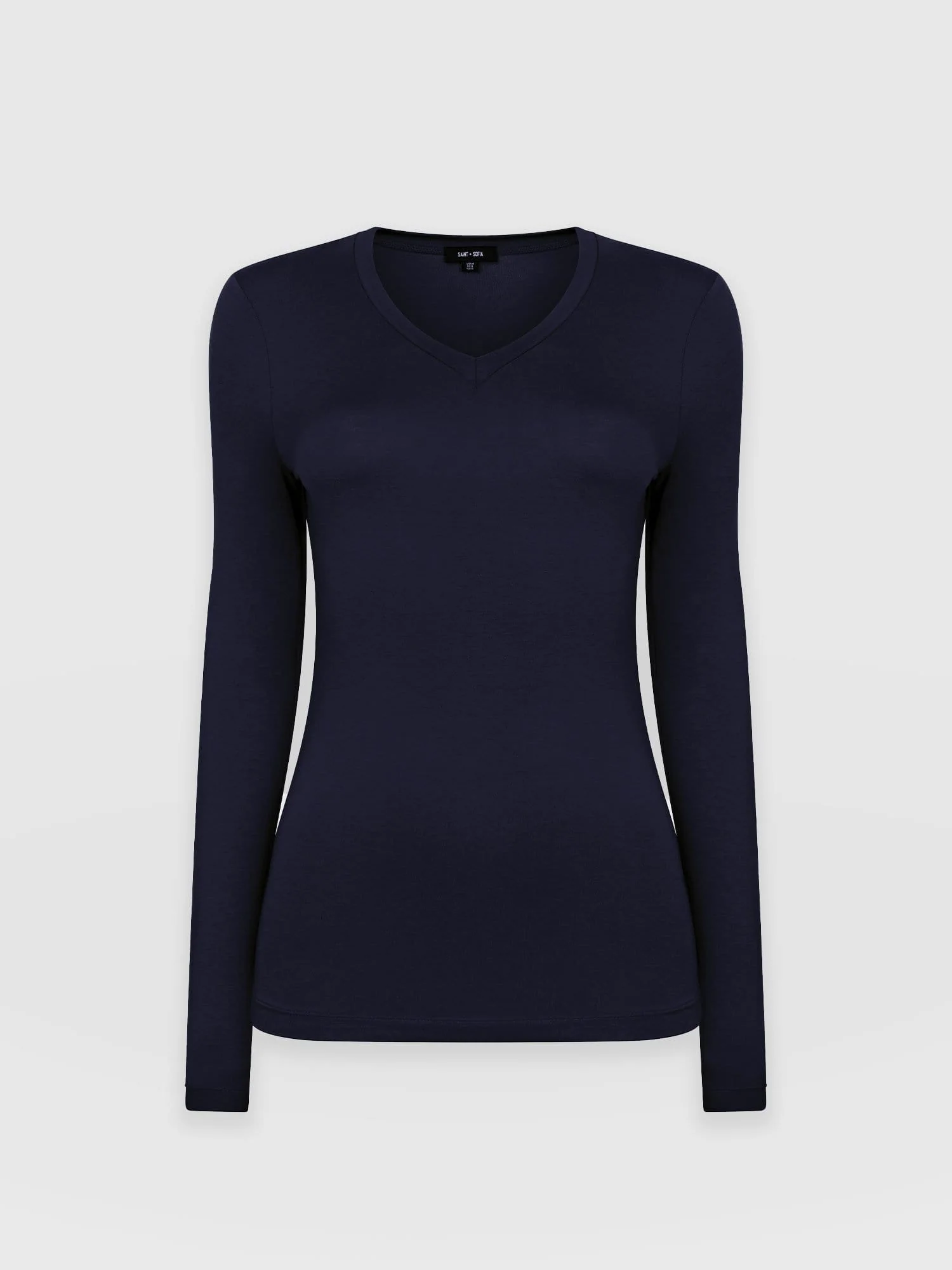 Austen V Neck Tee - Navy