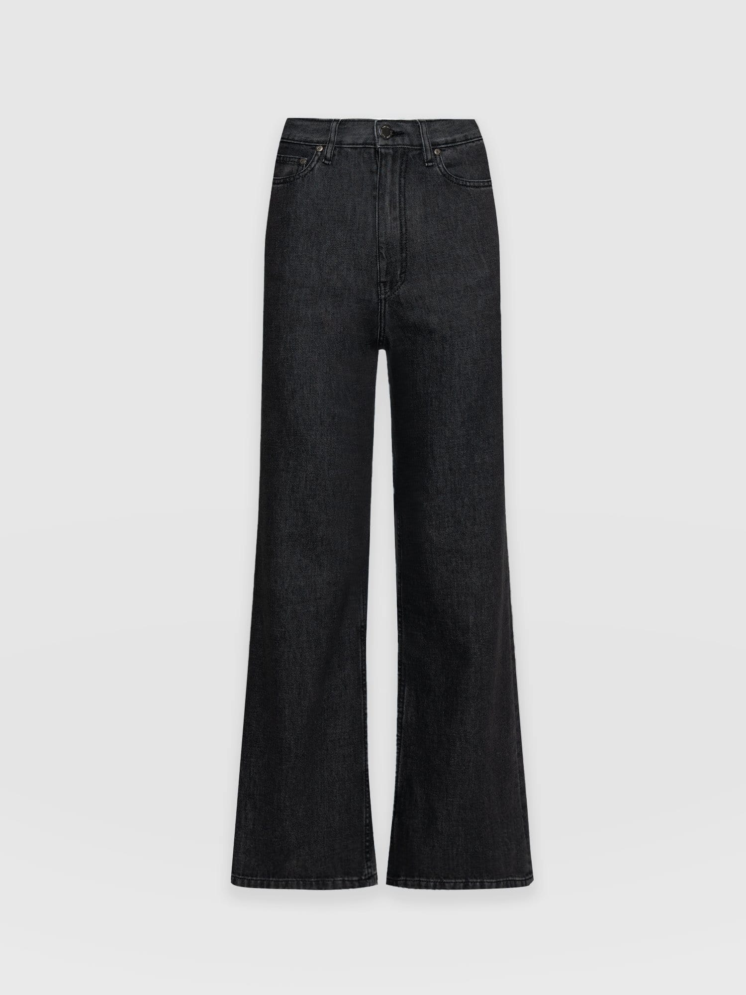 Wide Leg Jeans - Black Wash