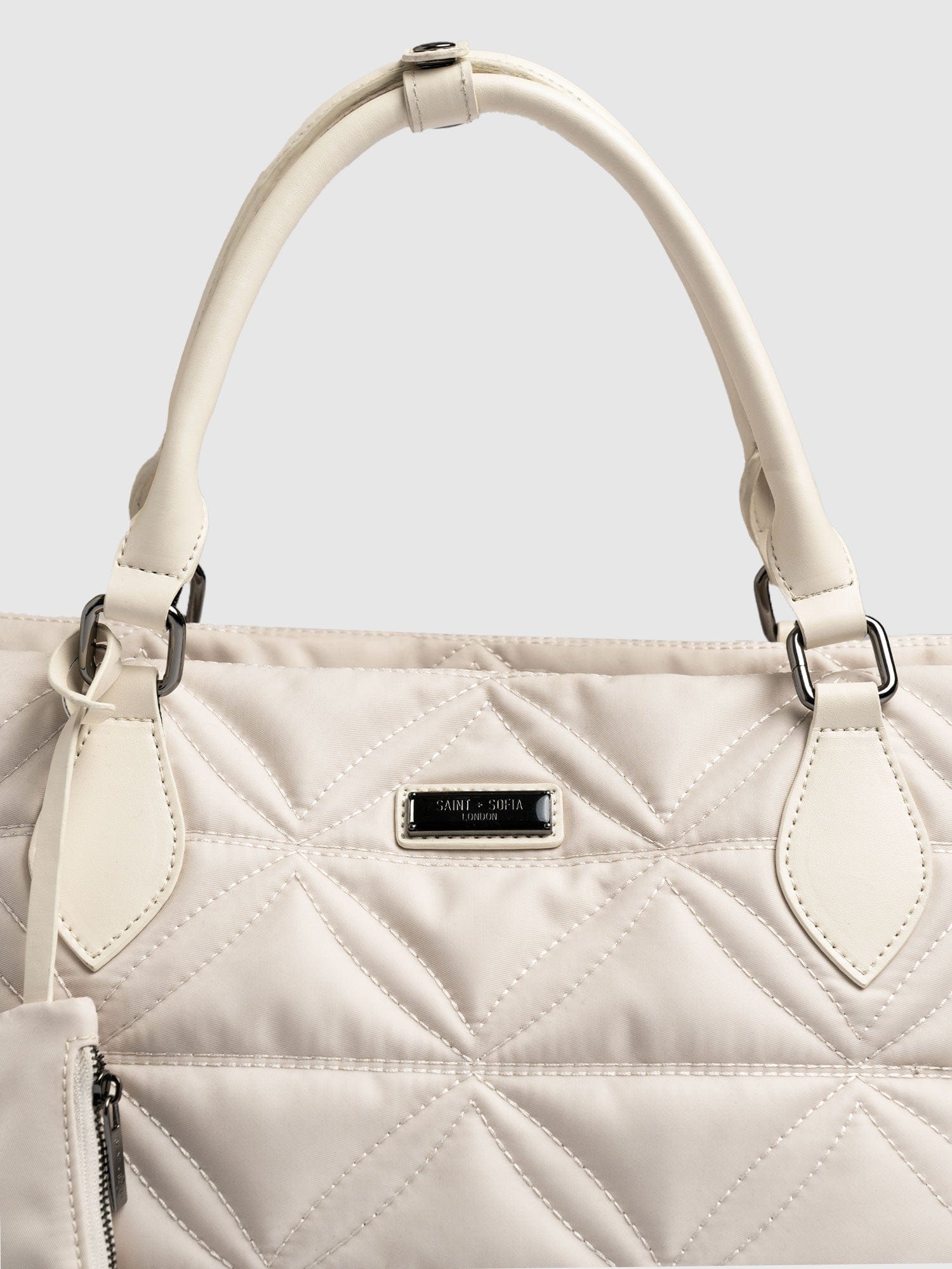 Quilted Selene Shopper Bag - Cream