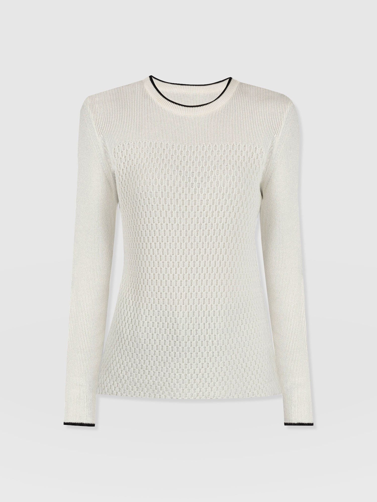 Honeycomb Rib Sweater - Cream