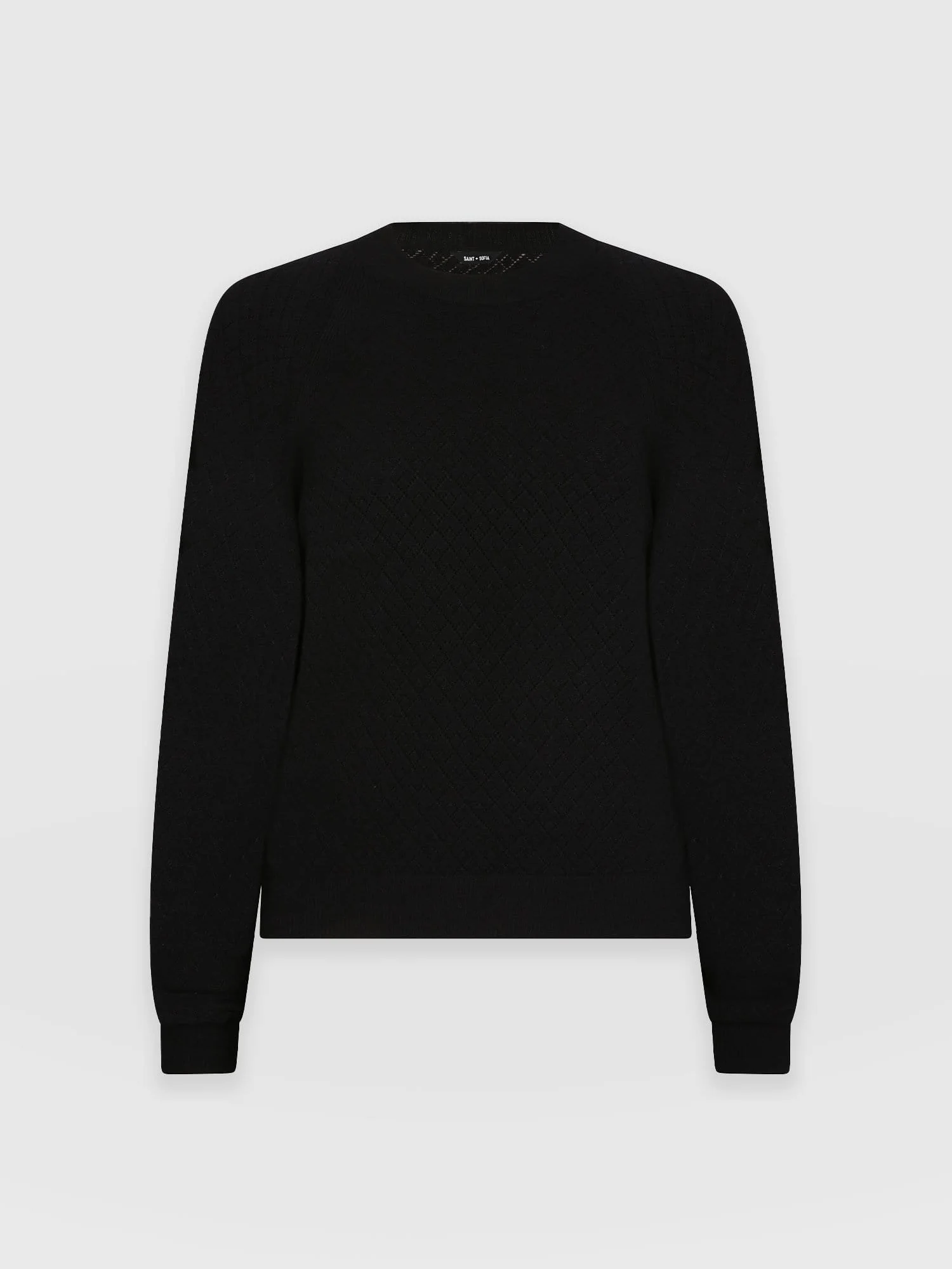 Diamond Knit Sweater - Black