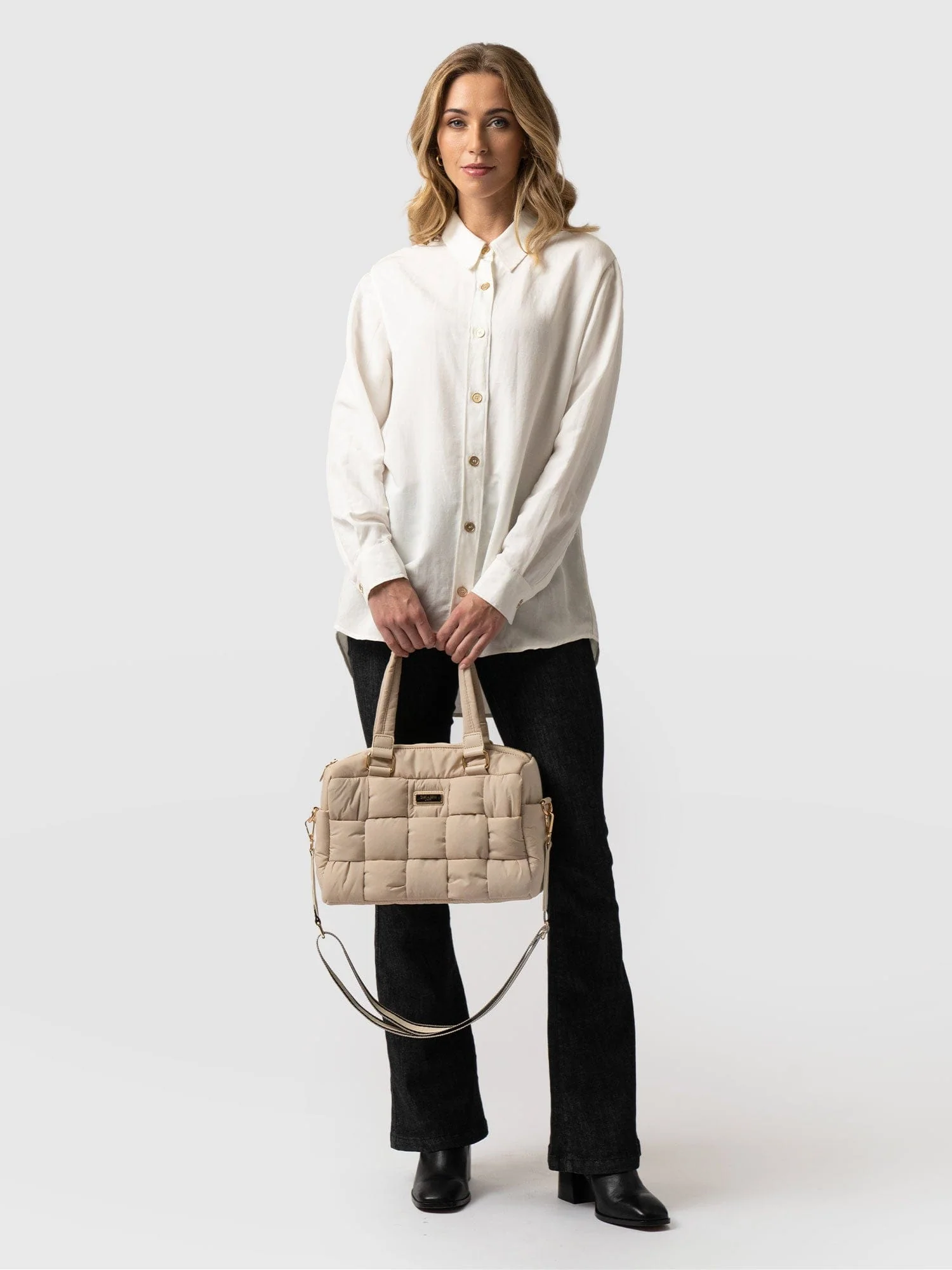 Woven Duffle Bag - Cream
