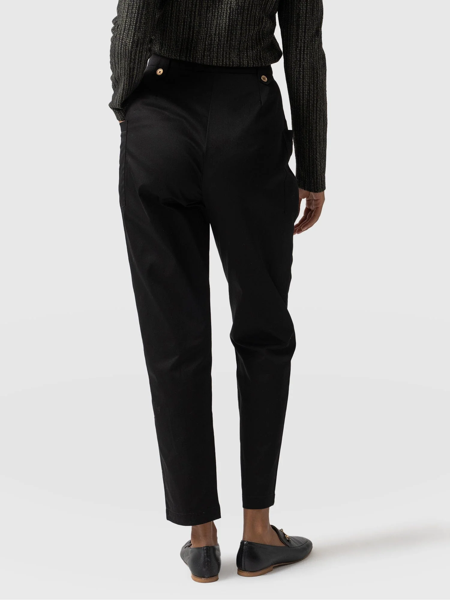 High Waisted Cargo Pant - Black