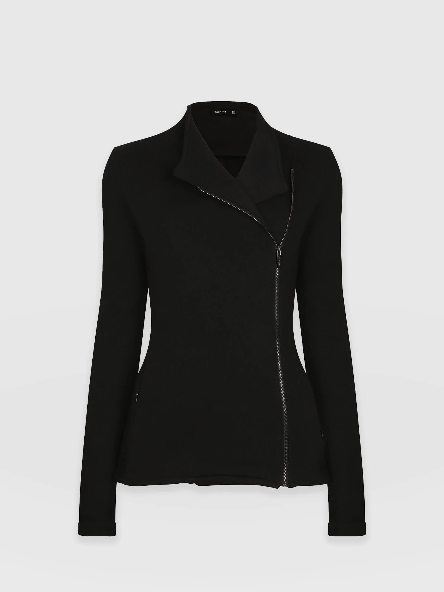 Cotton Biker Jacket - Black
