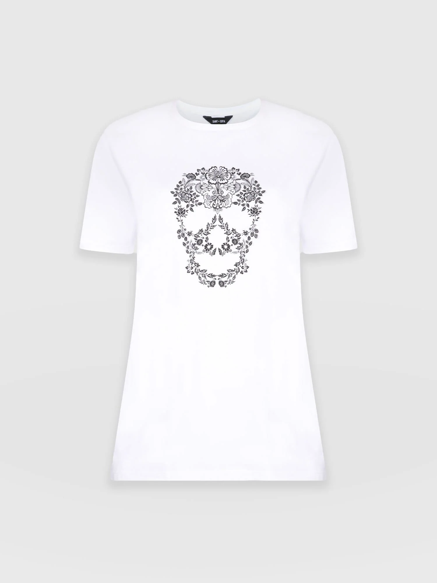 Boyfriend Tee - White Skull