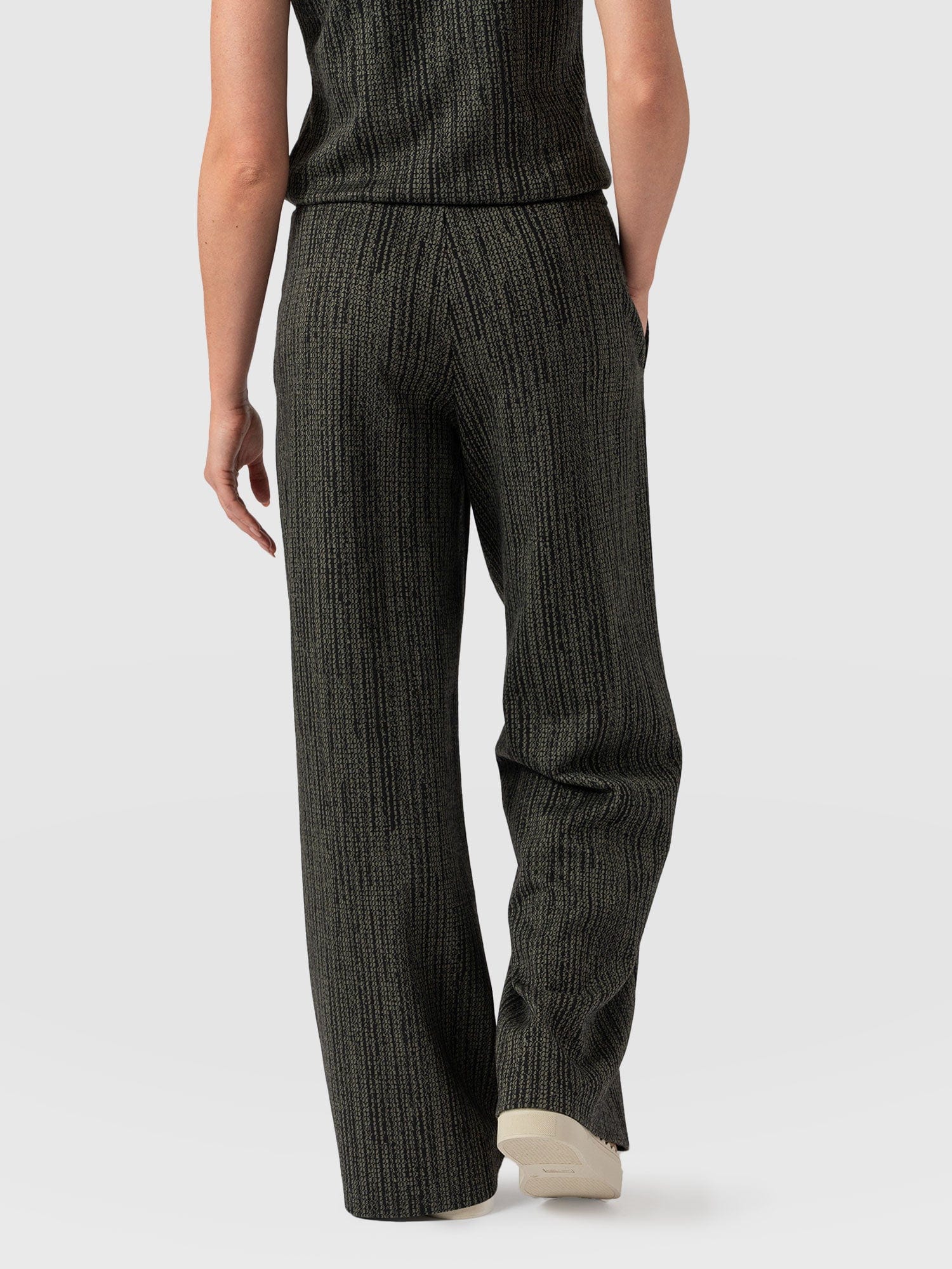 Keller Wide Leg Pant - Green Texture