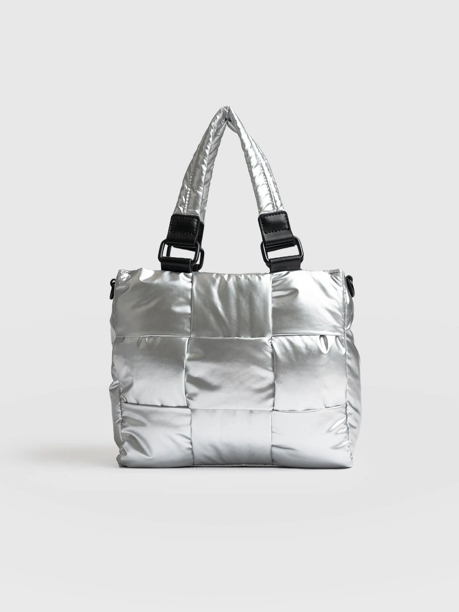Woven Mini Penny Tote Bag - Silver