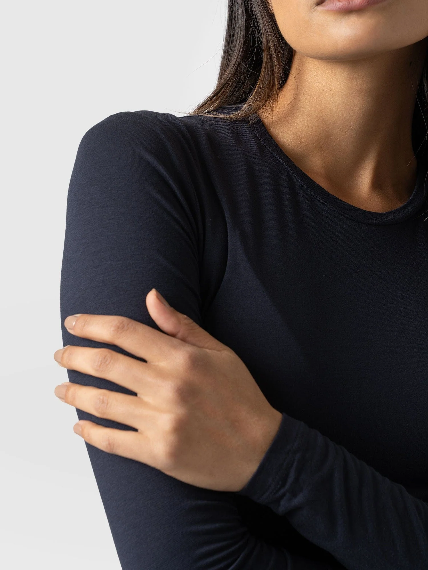 Austen Crew Neck Long Sleeve Tee - Navy