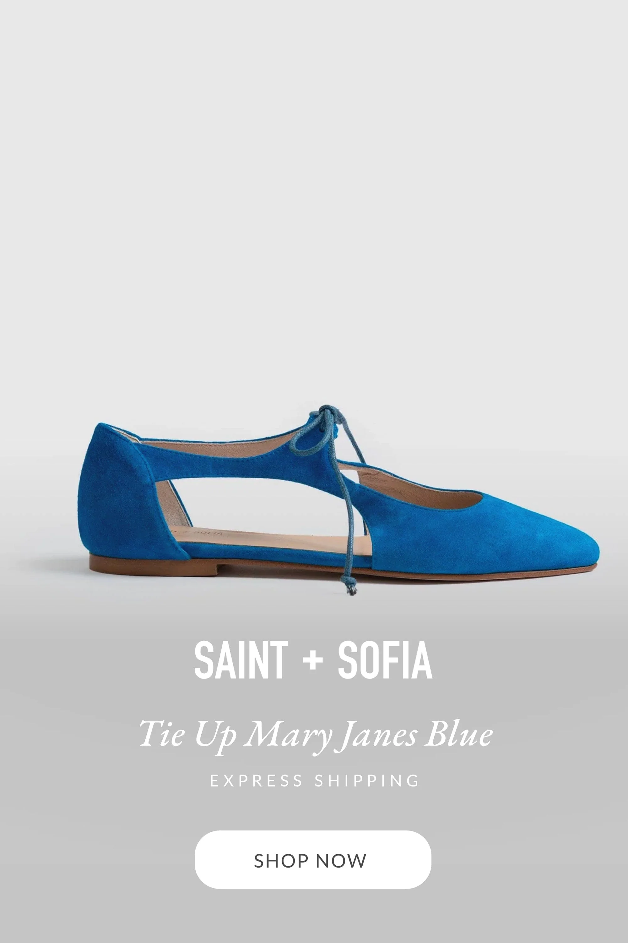 Tie Up Mary Janes - Blue