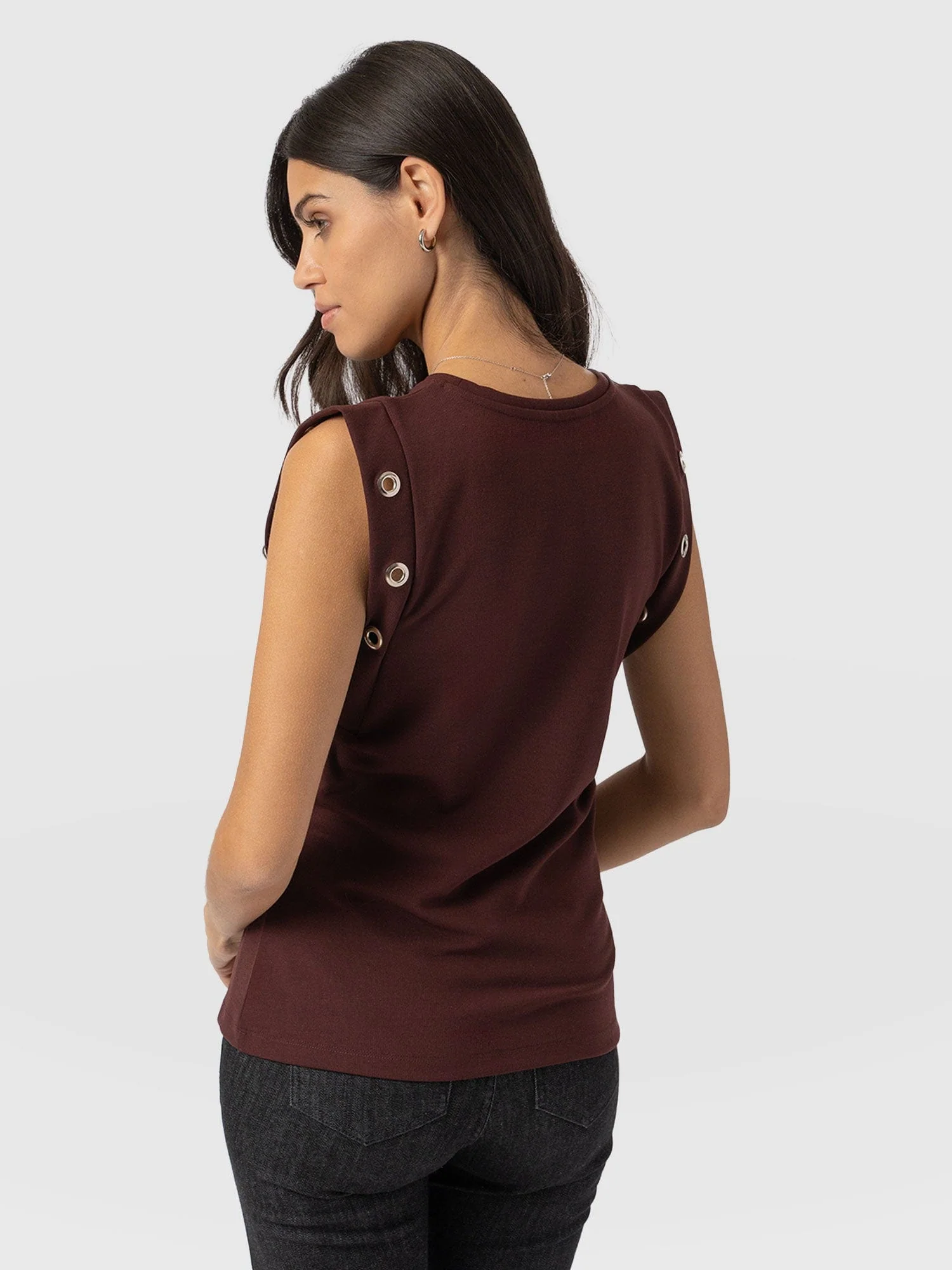 Rowan Tee - Maroon Eyelet