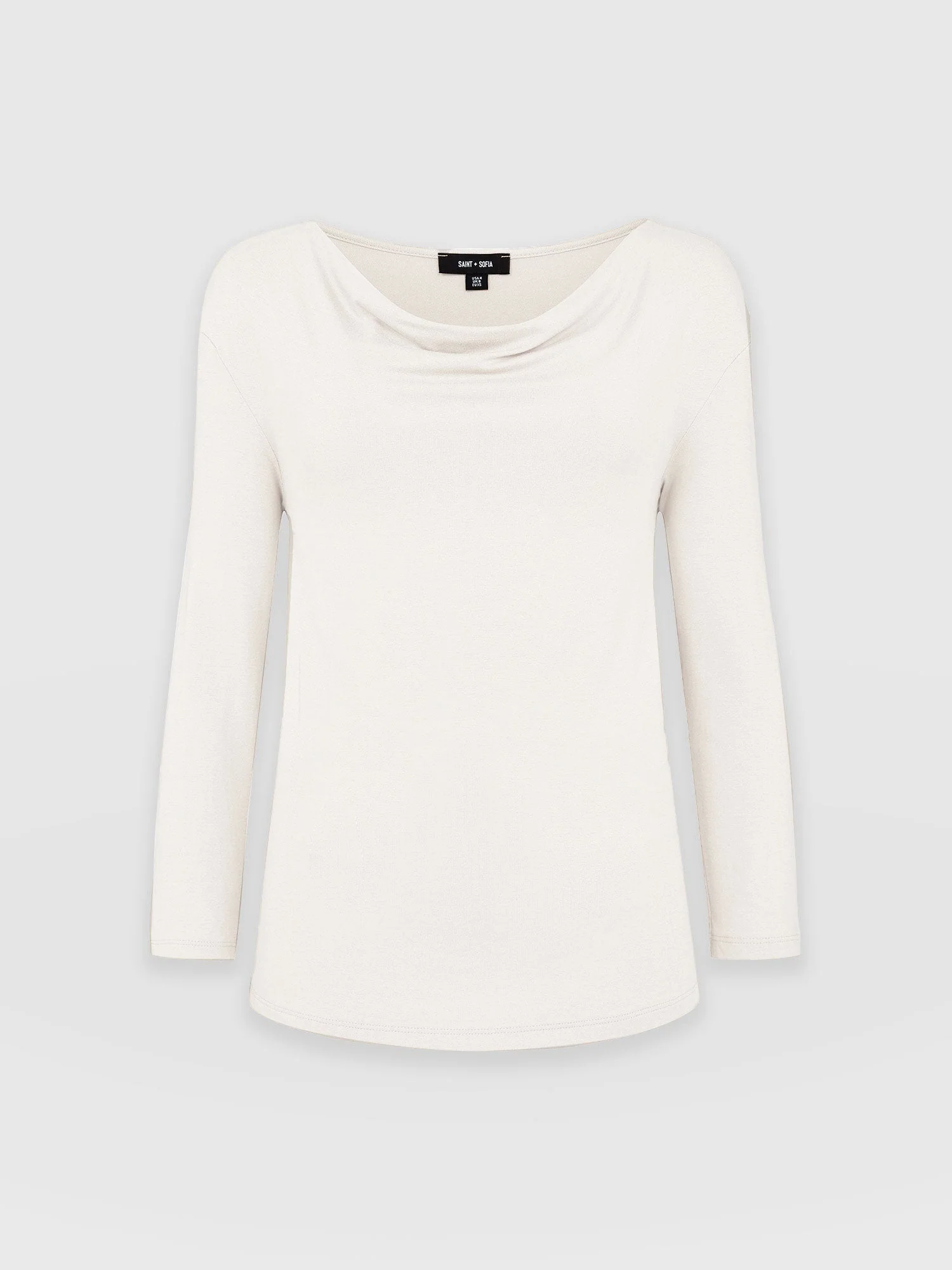 Cowl Neck Tee Long Sleeve - Cream