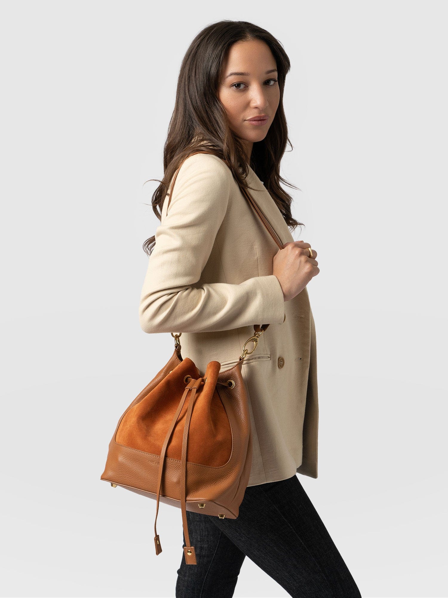 Brompton Bucket Bag - Brown Pebble