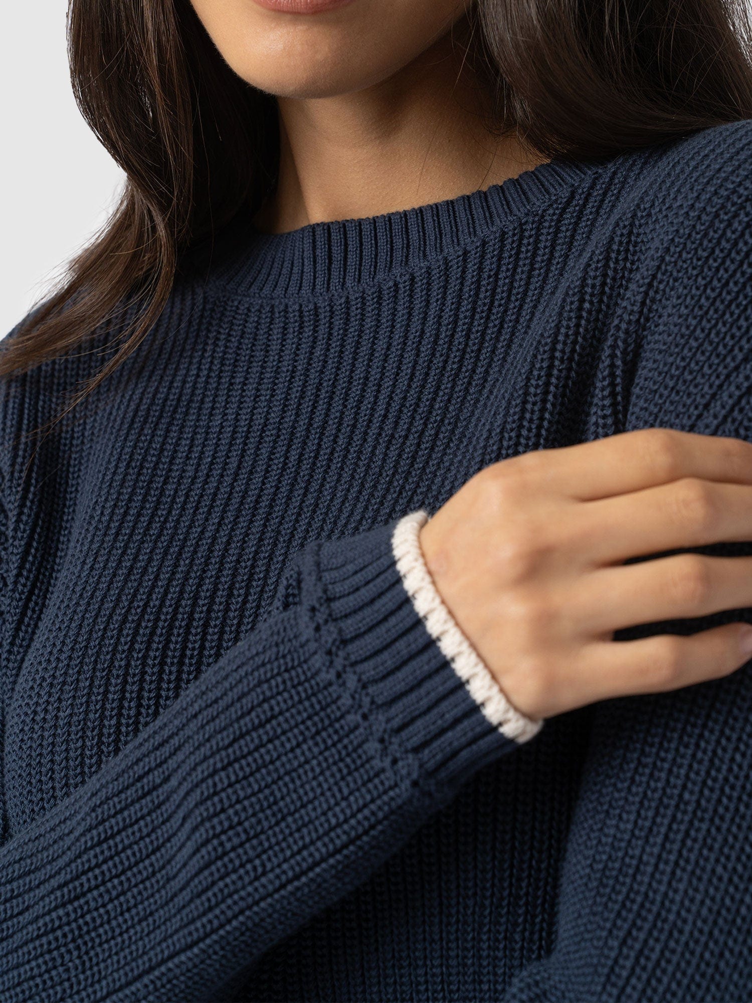 Remy Crop Sweater - Navy