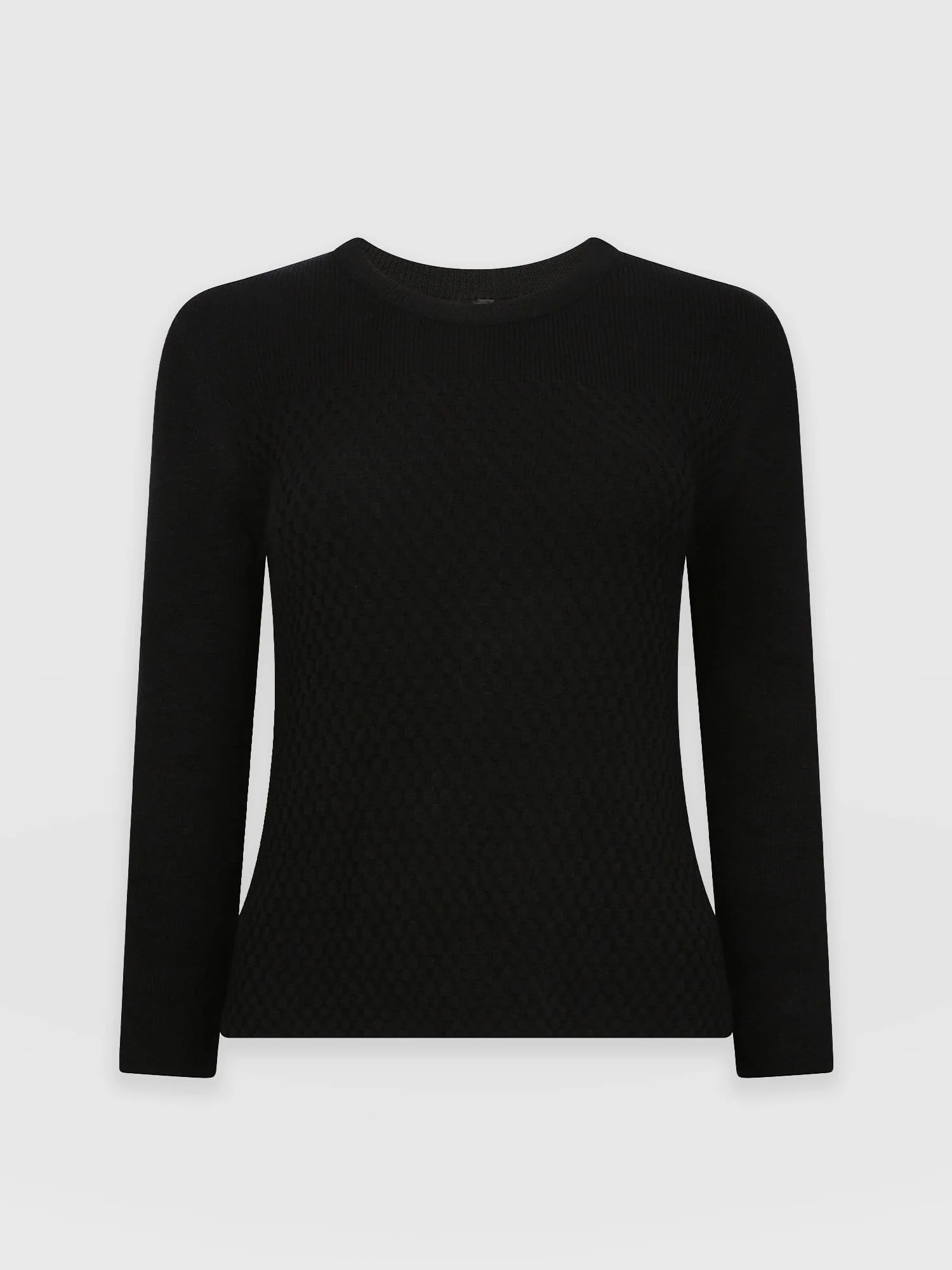 Honeycomb Rib Sweater - Black