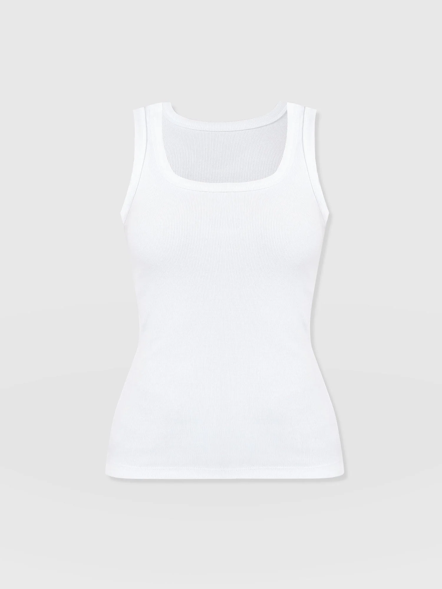 Asher Scoop Neck Vest - White