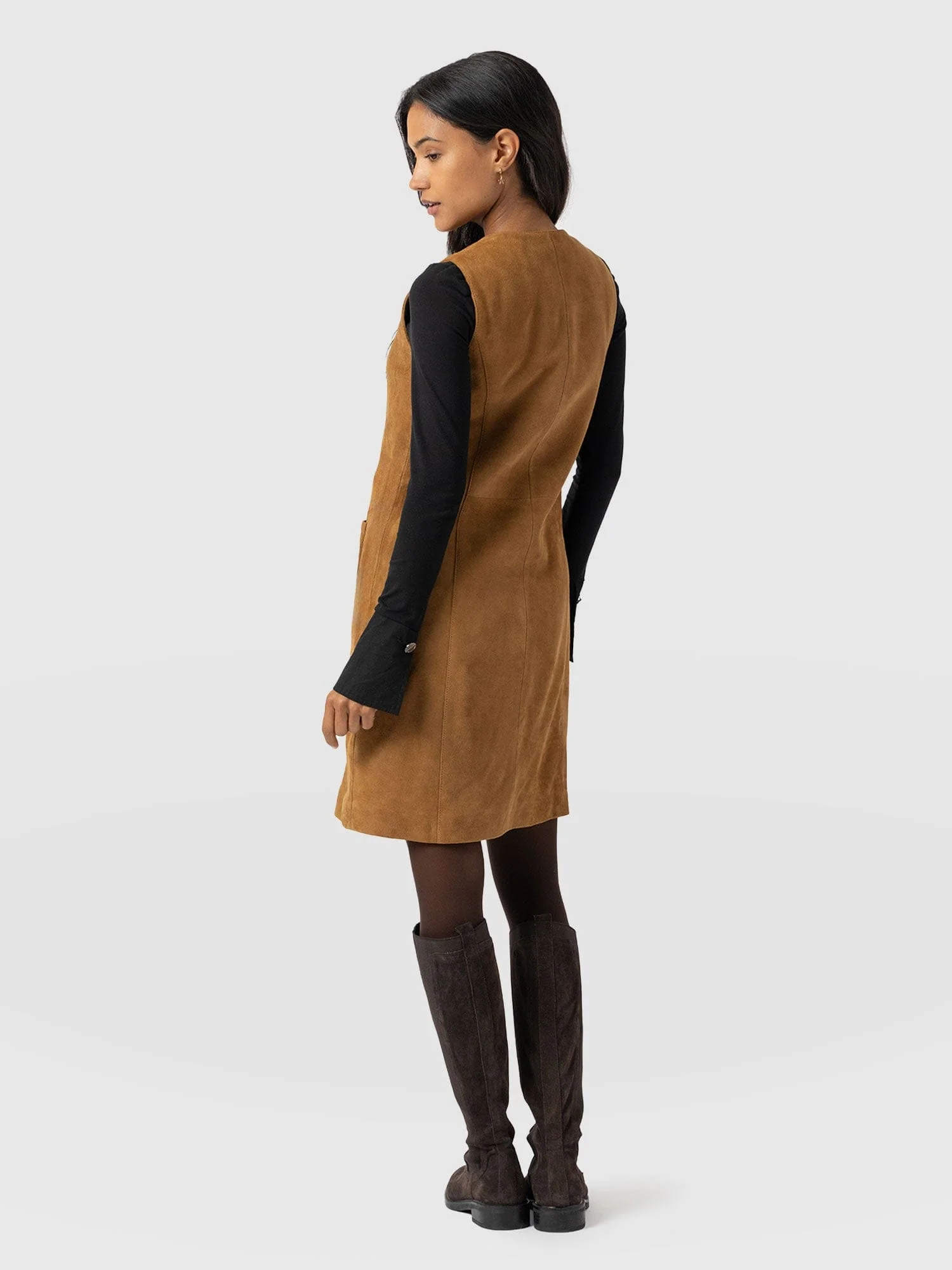 Luther Suede Mini Dress - Camel