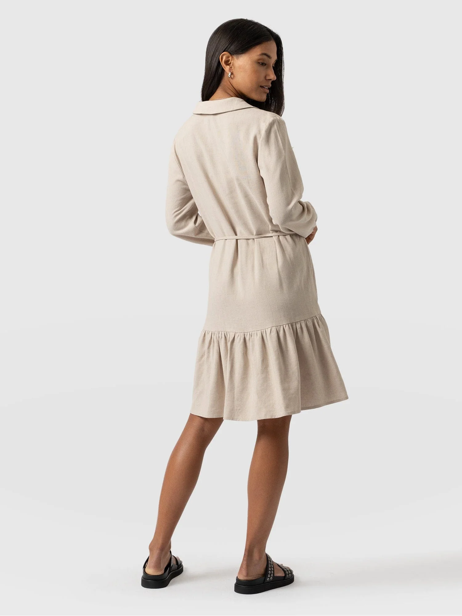 Aurelia Mini Linen Dress - Oatmeal