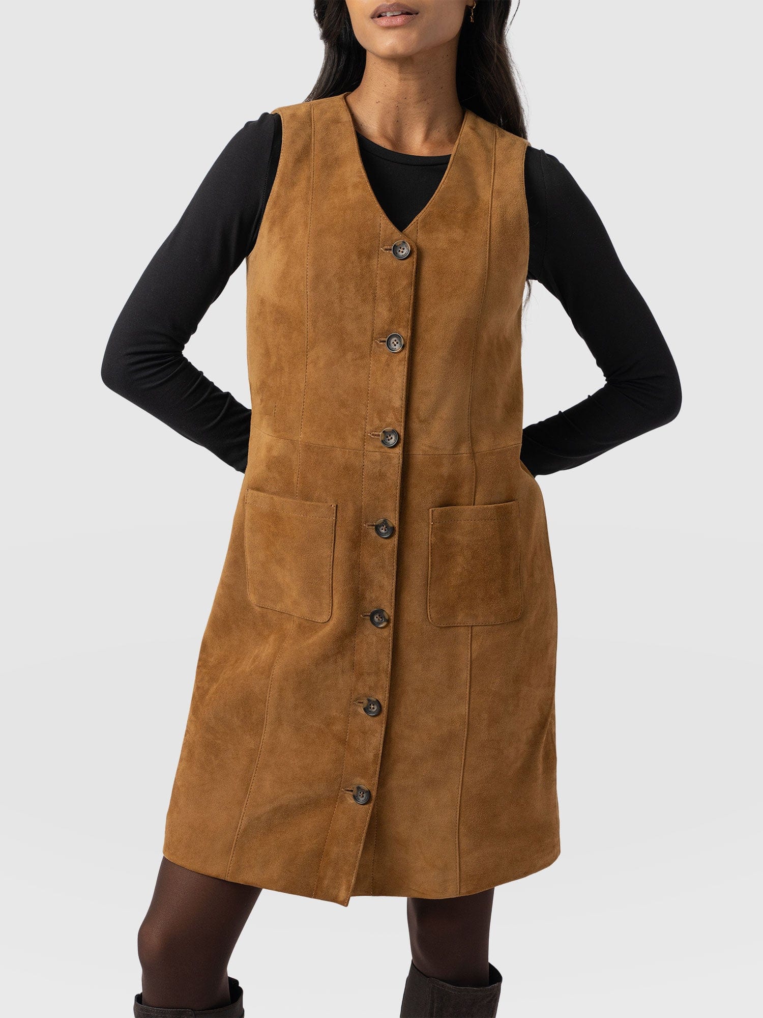 Luther Suede Mini Dress - Camel