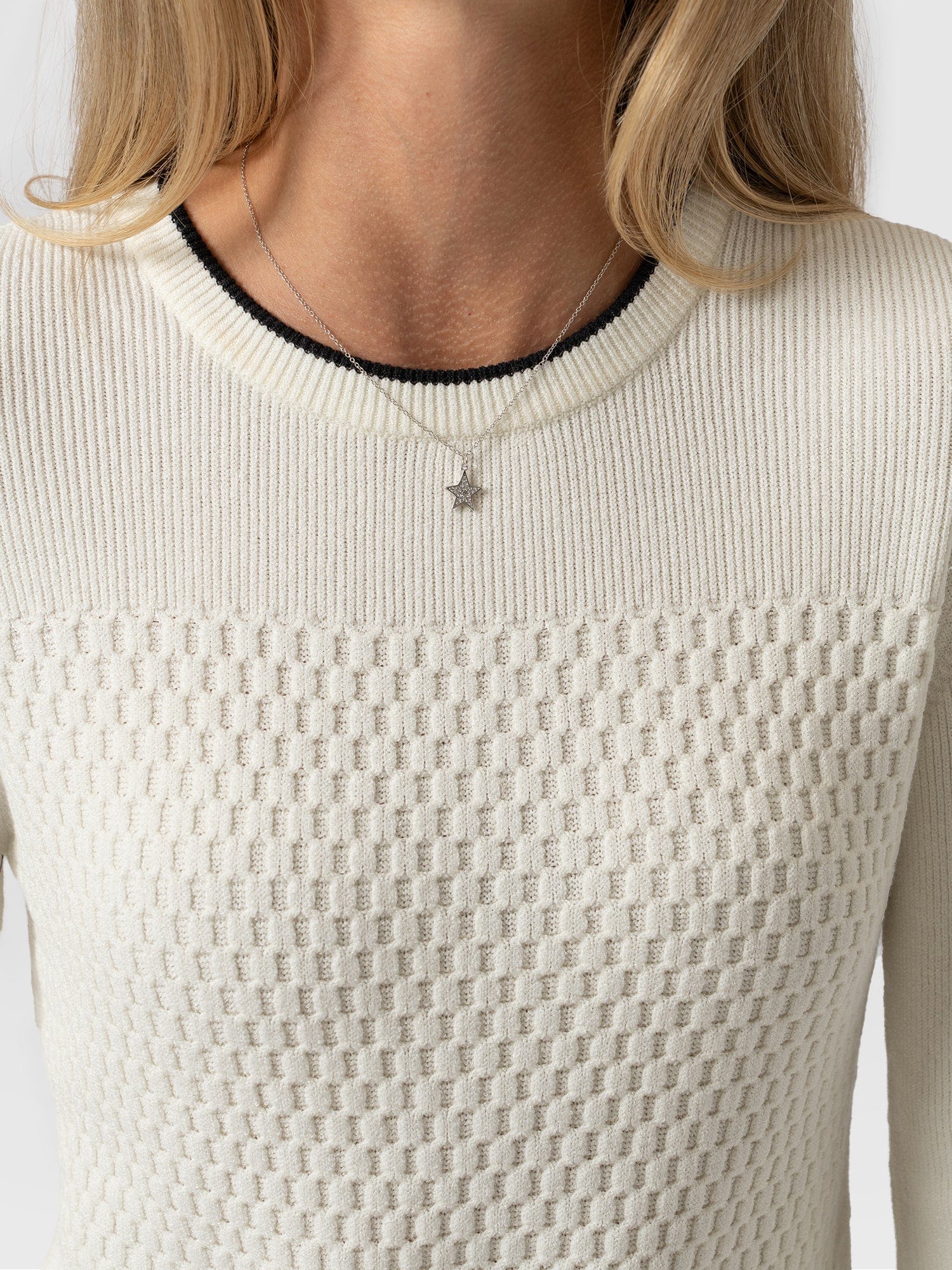 Honeycomb Rib Sweater - Cream