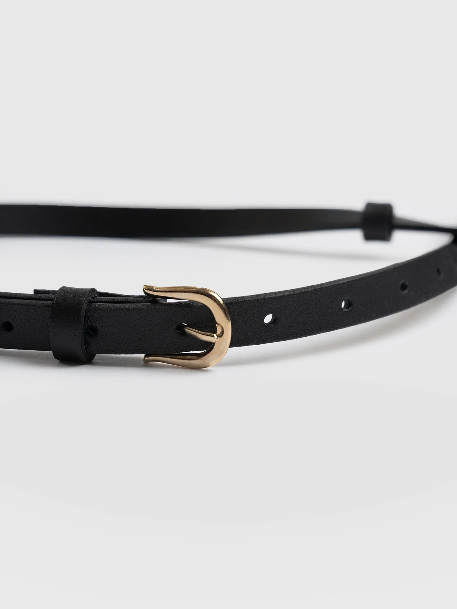 Axel Double Skinny Belt - Black