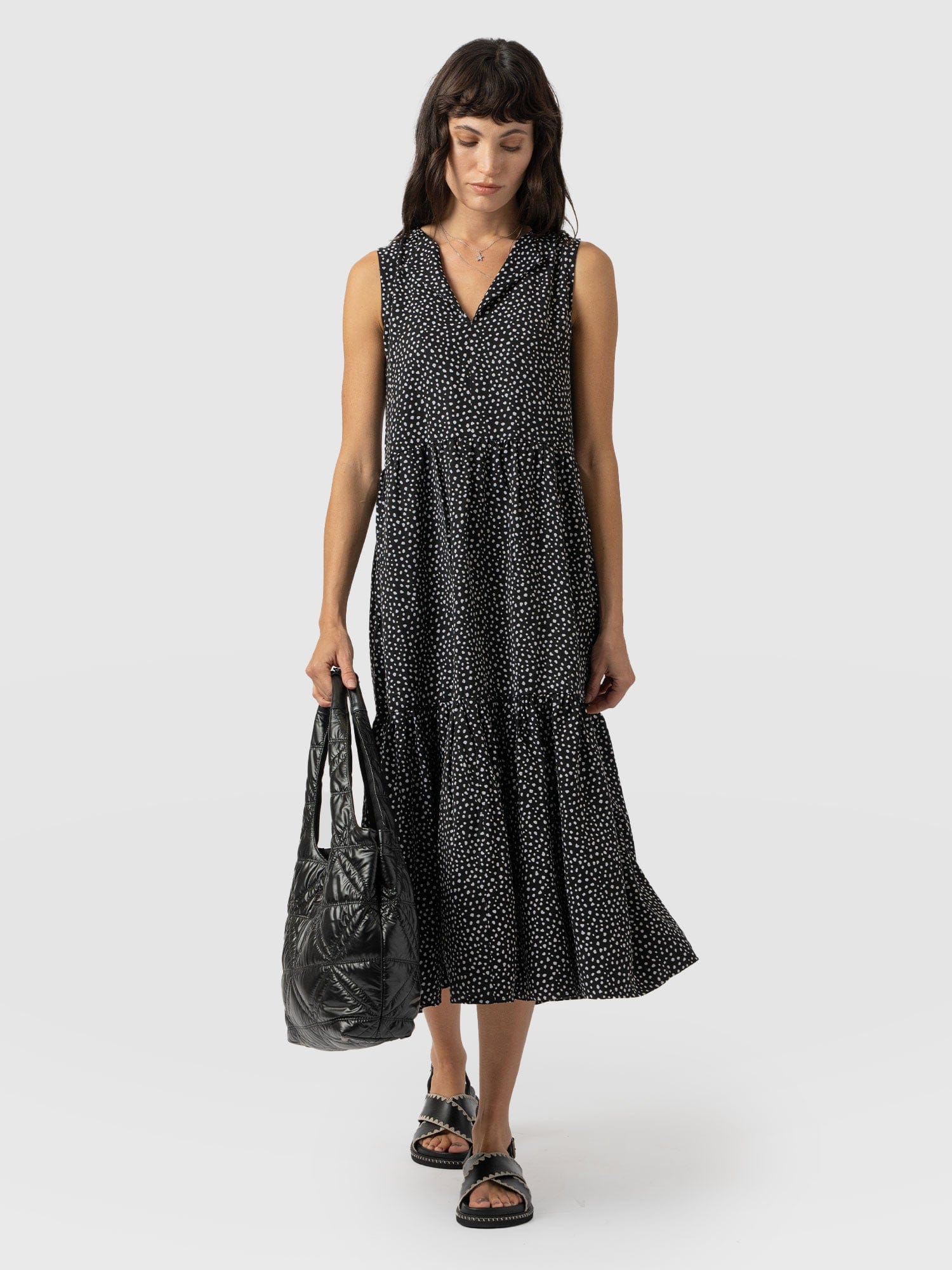 Greenwich Dress - Black Spot Tencel