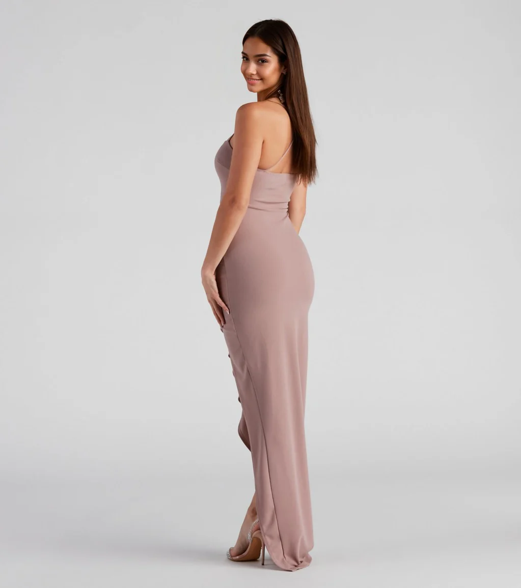 Sleeveless High Slit Formal Dress