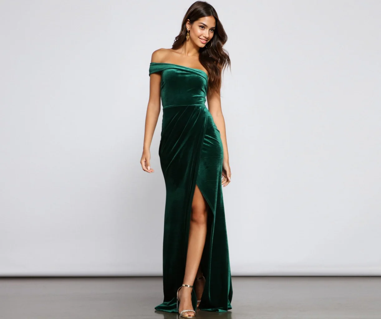 Cleo Formal One-Shoulder Velvet Dress