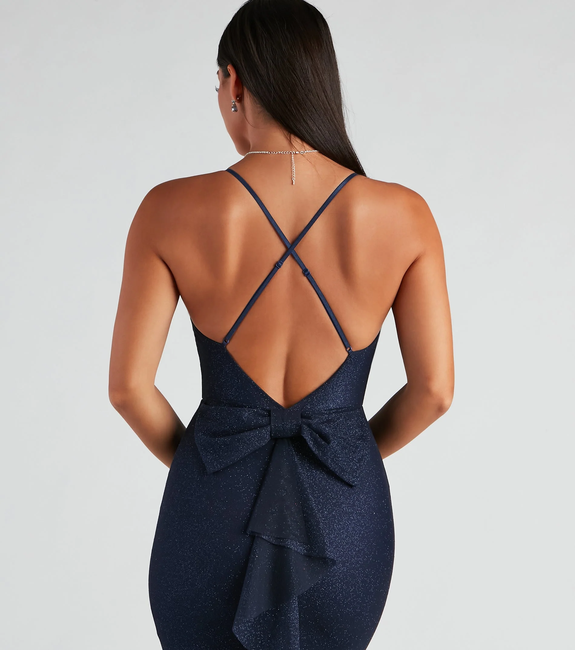 Formal Glitter Ruffled Dress