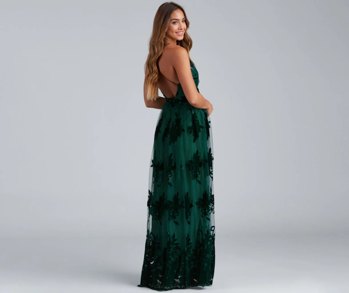 Formal Flocked Velvet Dress